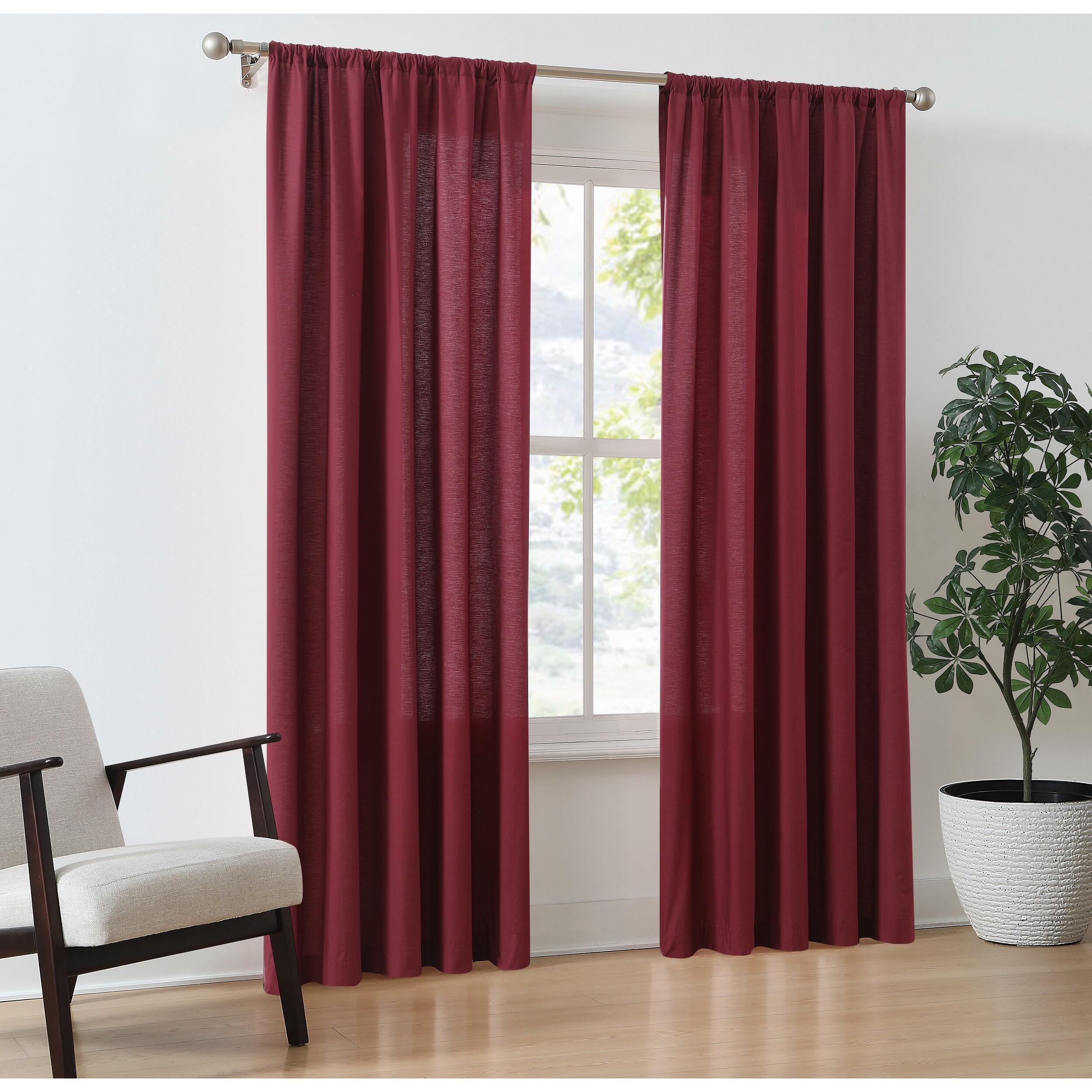 Brooklyn Loom 96" Window Panel Pair, Burgundy, large