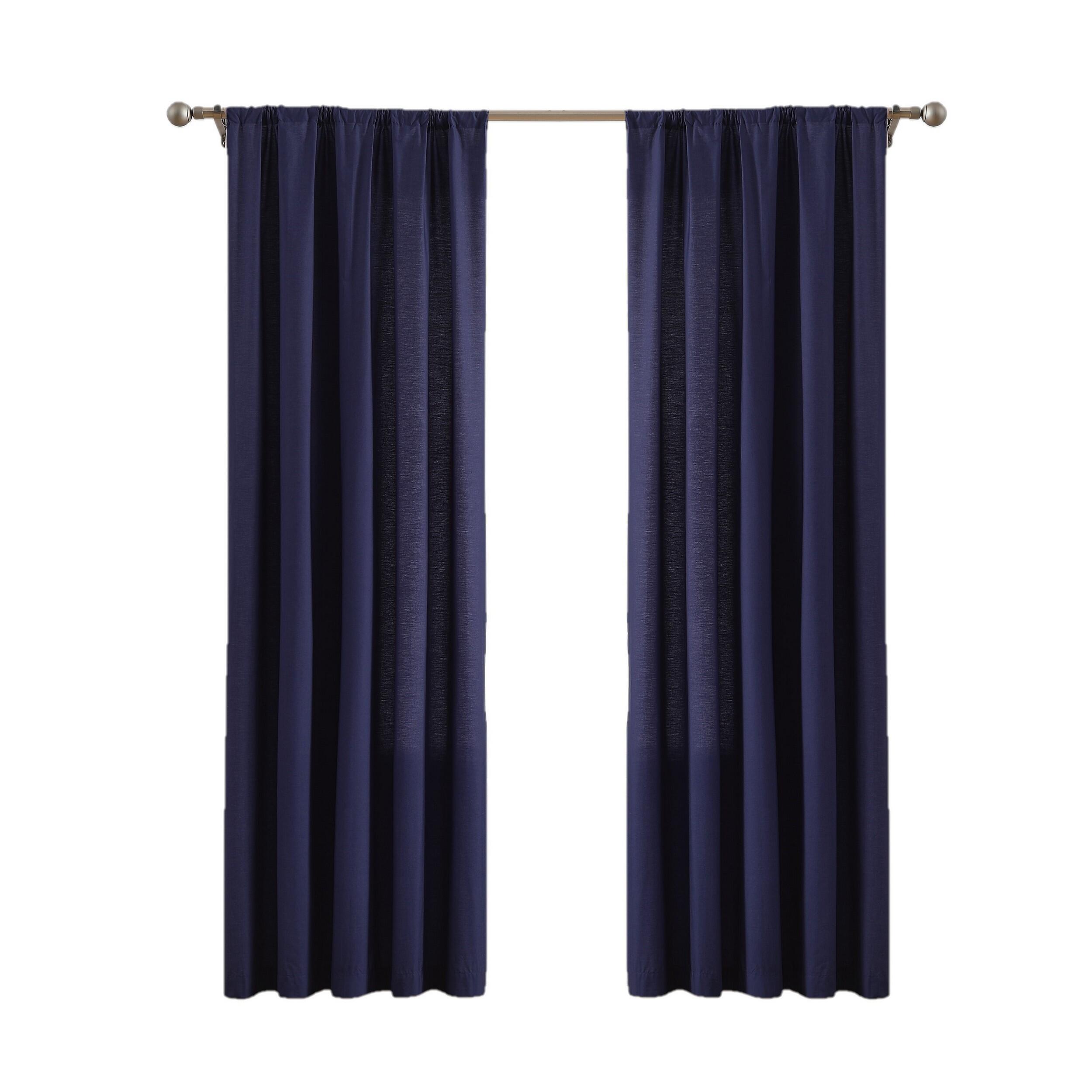 Brooklyn Loom 96" Window Panel Pair, Navy, large