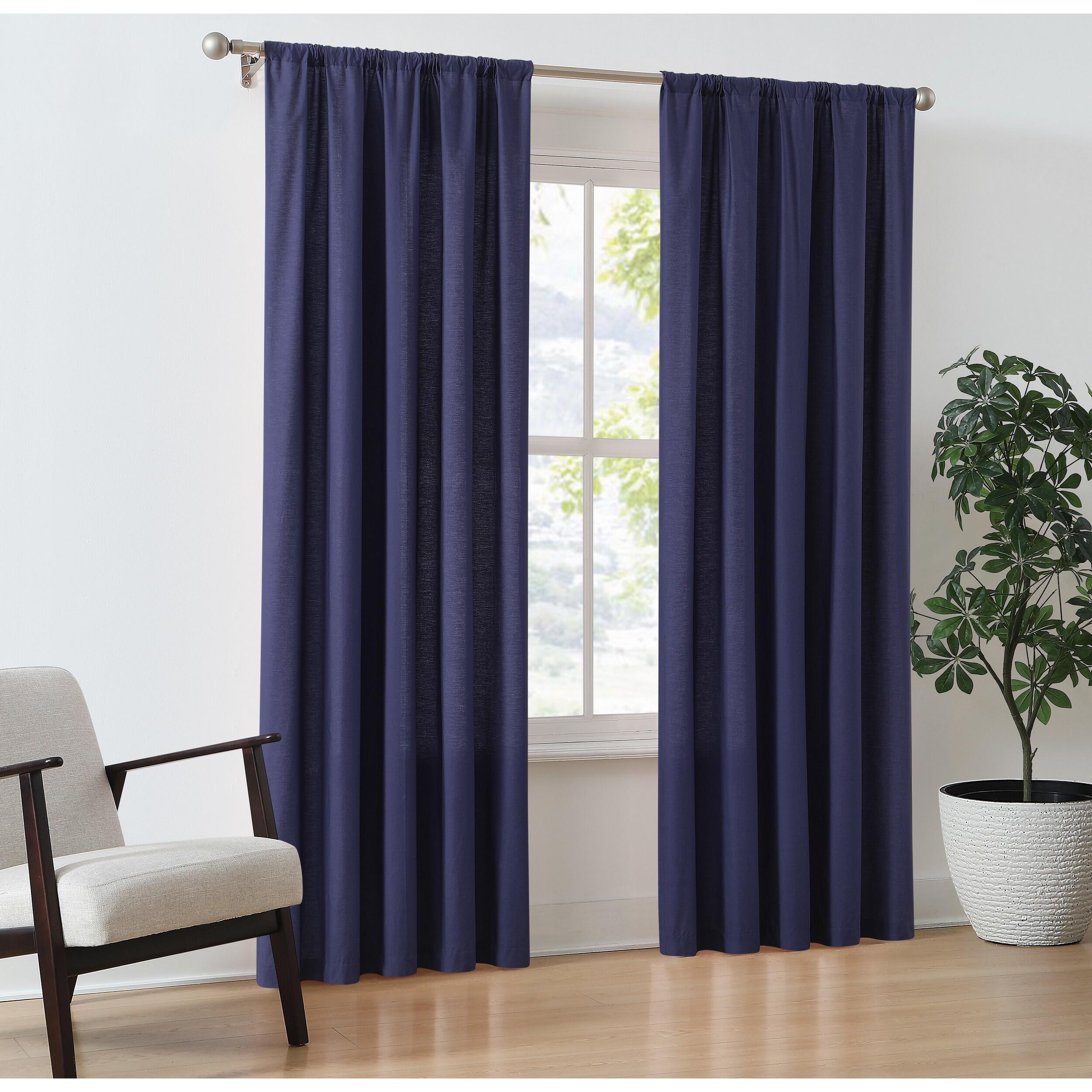 Brooklyn Loom 96" Window Panel Pair, Navy, large