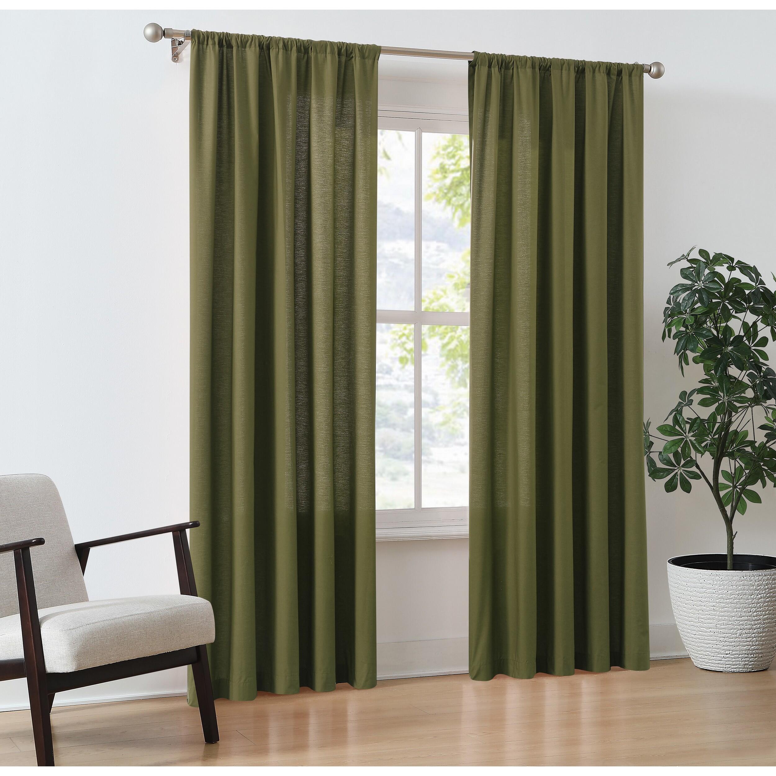 Brooklyn Loom 84" Window Panel Pair, Olive Green, large