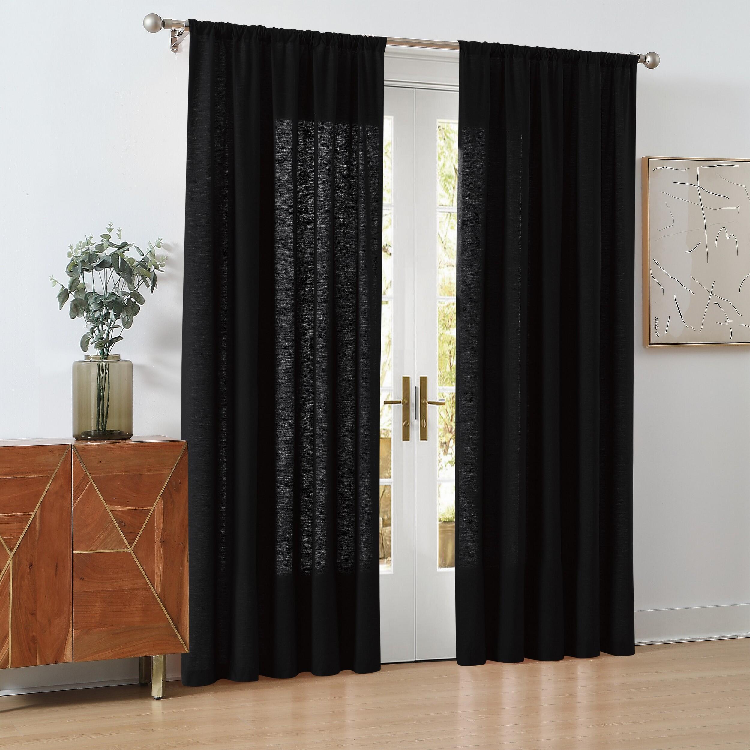 Cannon 96" Window Panel Pair, Black, large