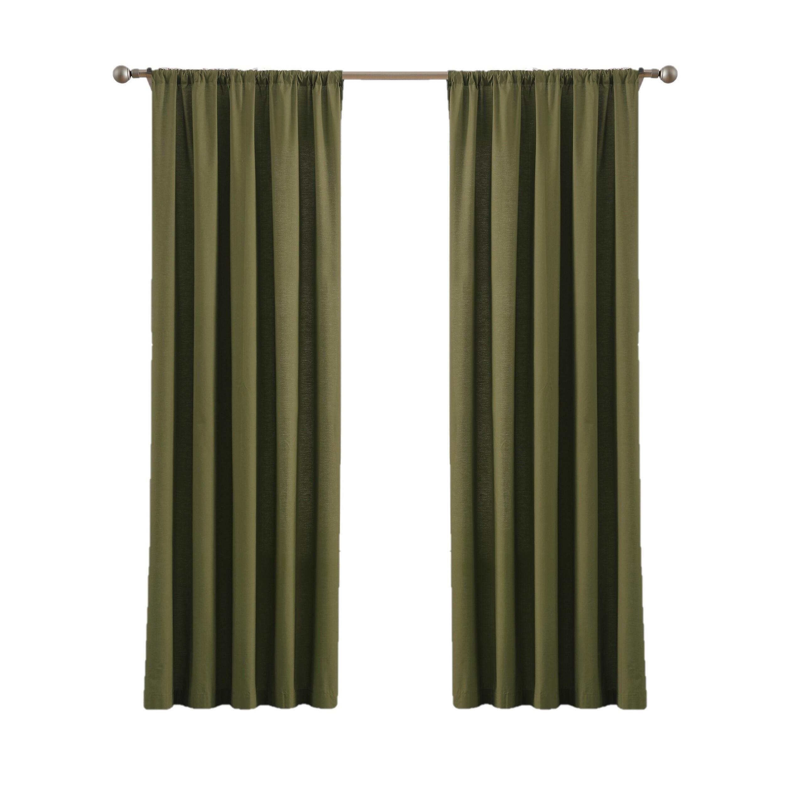 Cannon 96" Window Panel Pair, Olive Green, large
