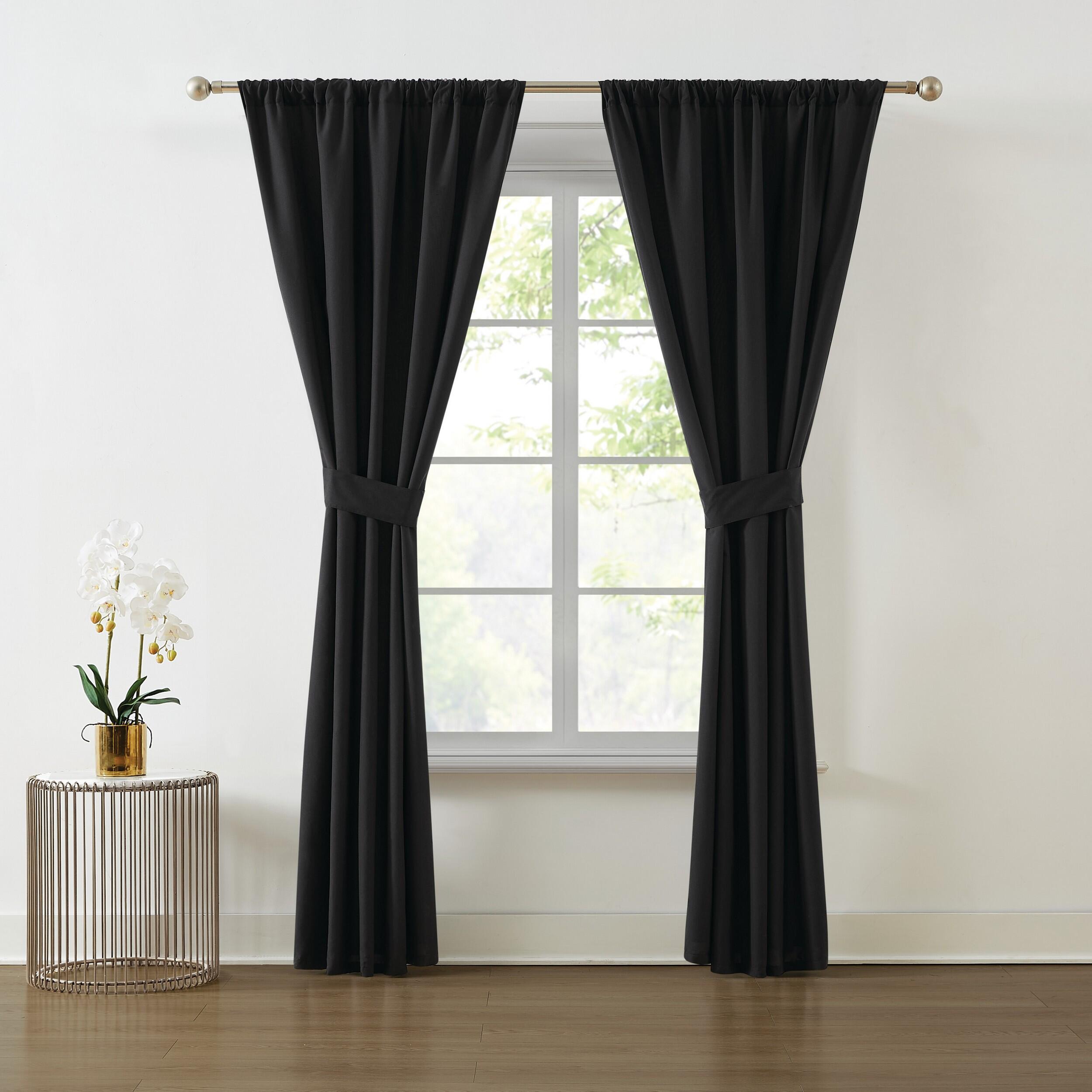 Truly Soft 96" Window Panel Pair, Black, large