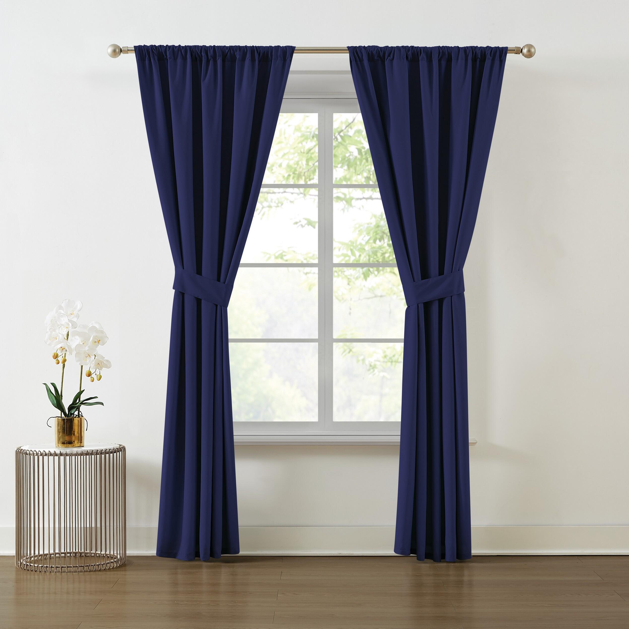 Truly Soft 96" Window Panel Pair, Navy, large