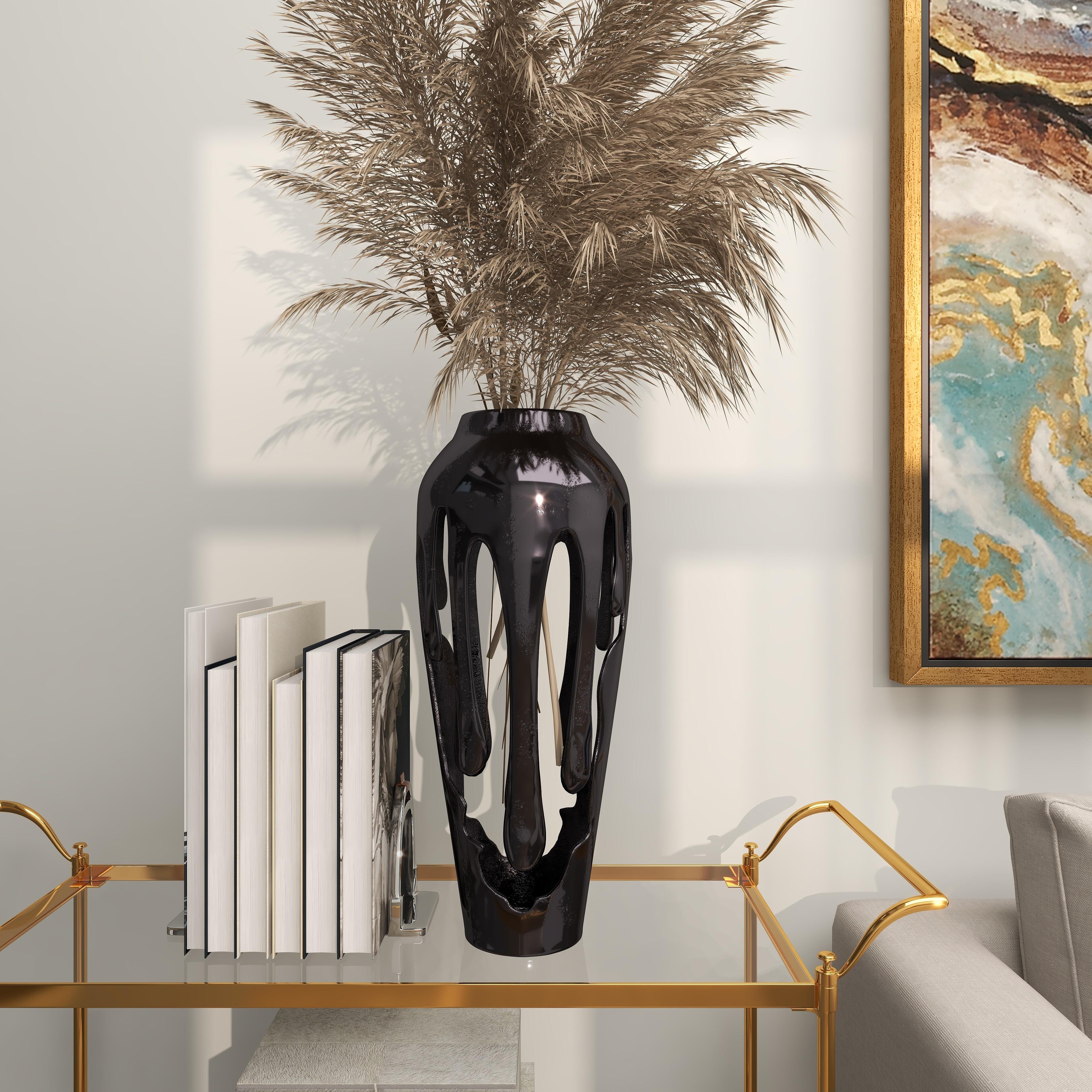 Bayberry Lane Melting Designed Body Decorative Vase, , large