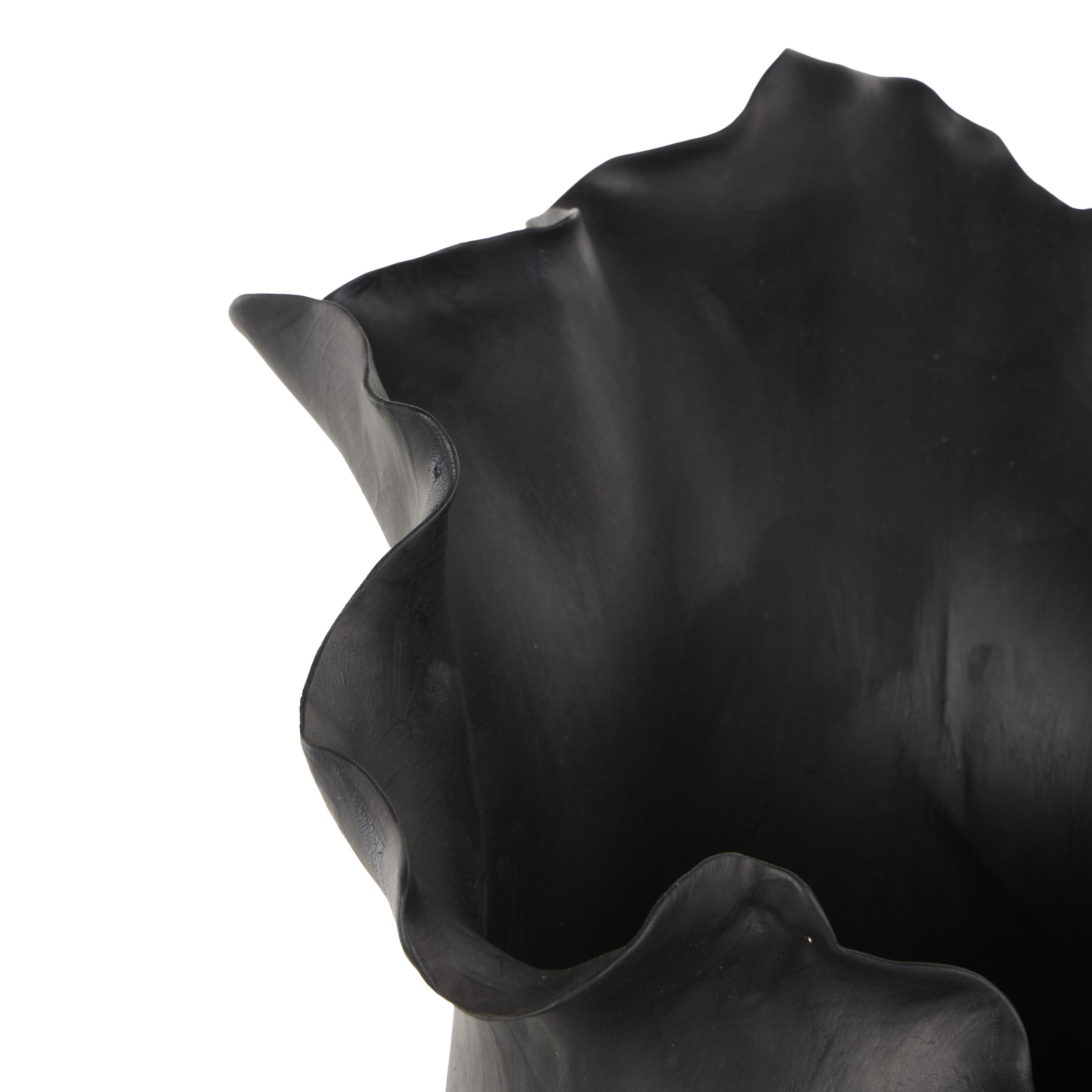 Bayberry Lane Wavy Folded Rim Floral Decorative Vase, , large
