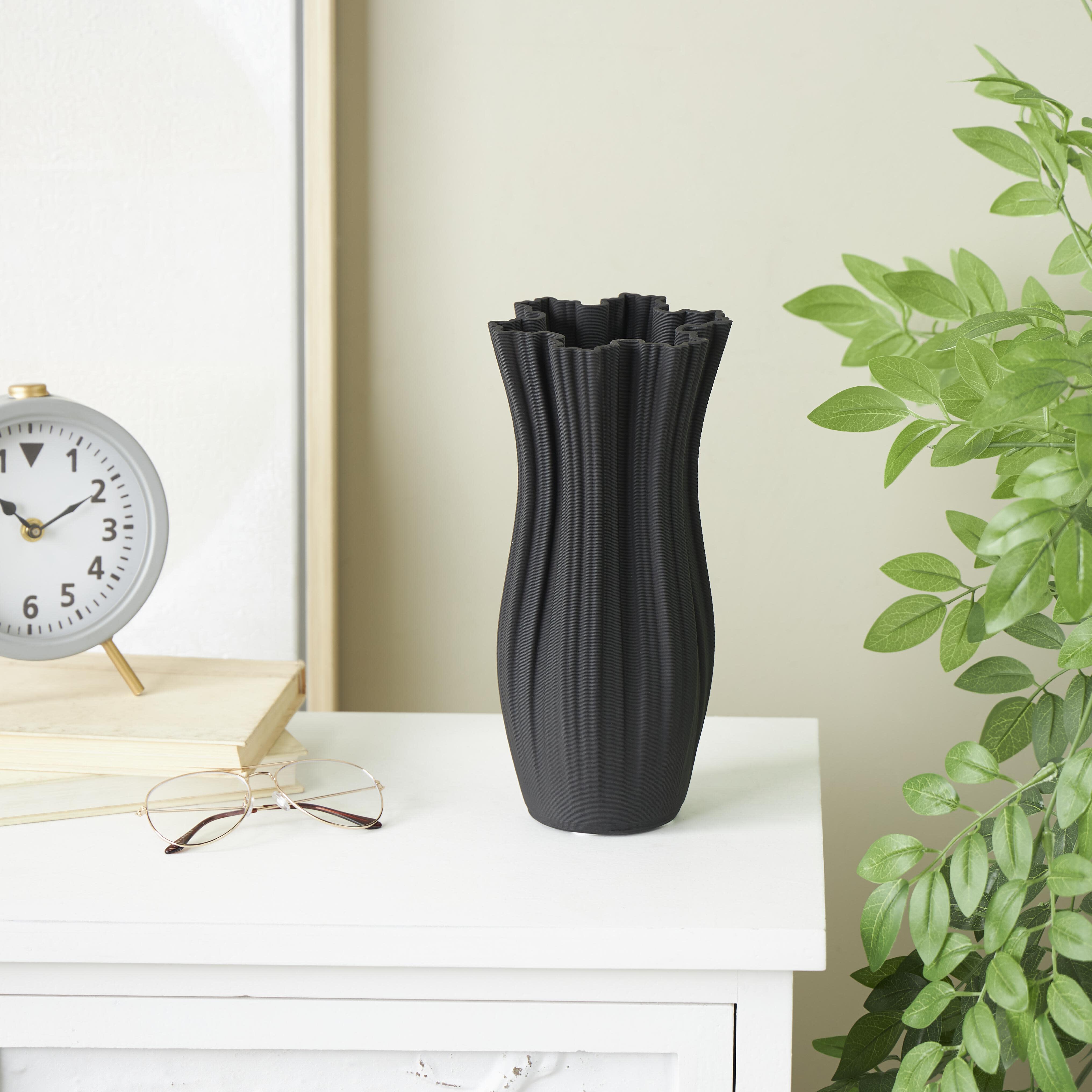 Bayberry Lane Decorative Ribbed Tulip Vase, , rollover