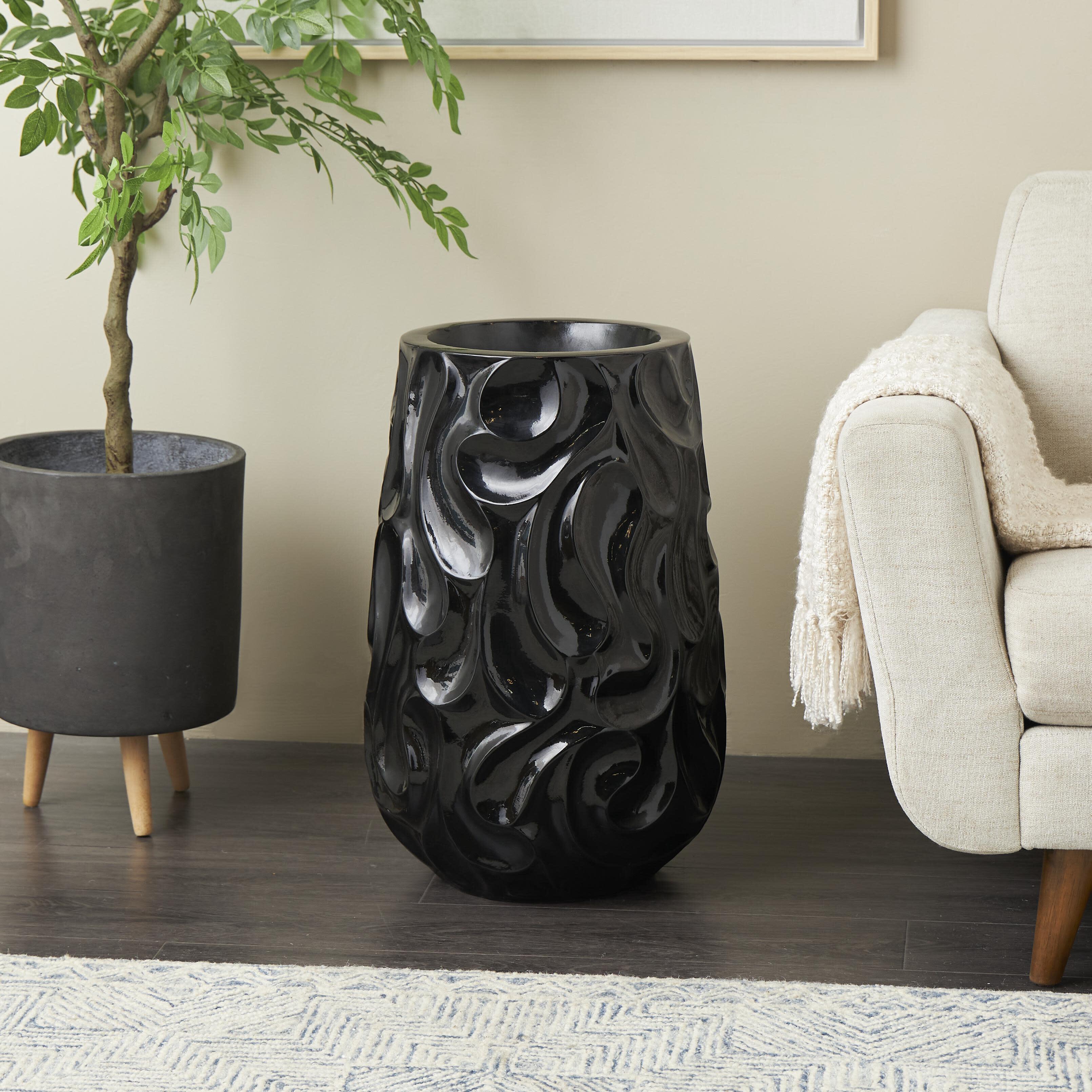 Bayberry Lane Wavy Textured Decorative Vase, , rollover