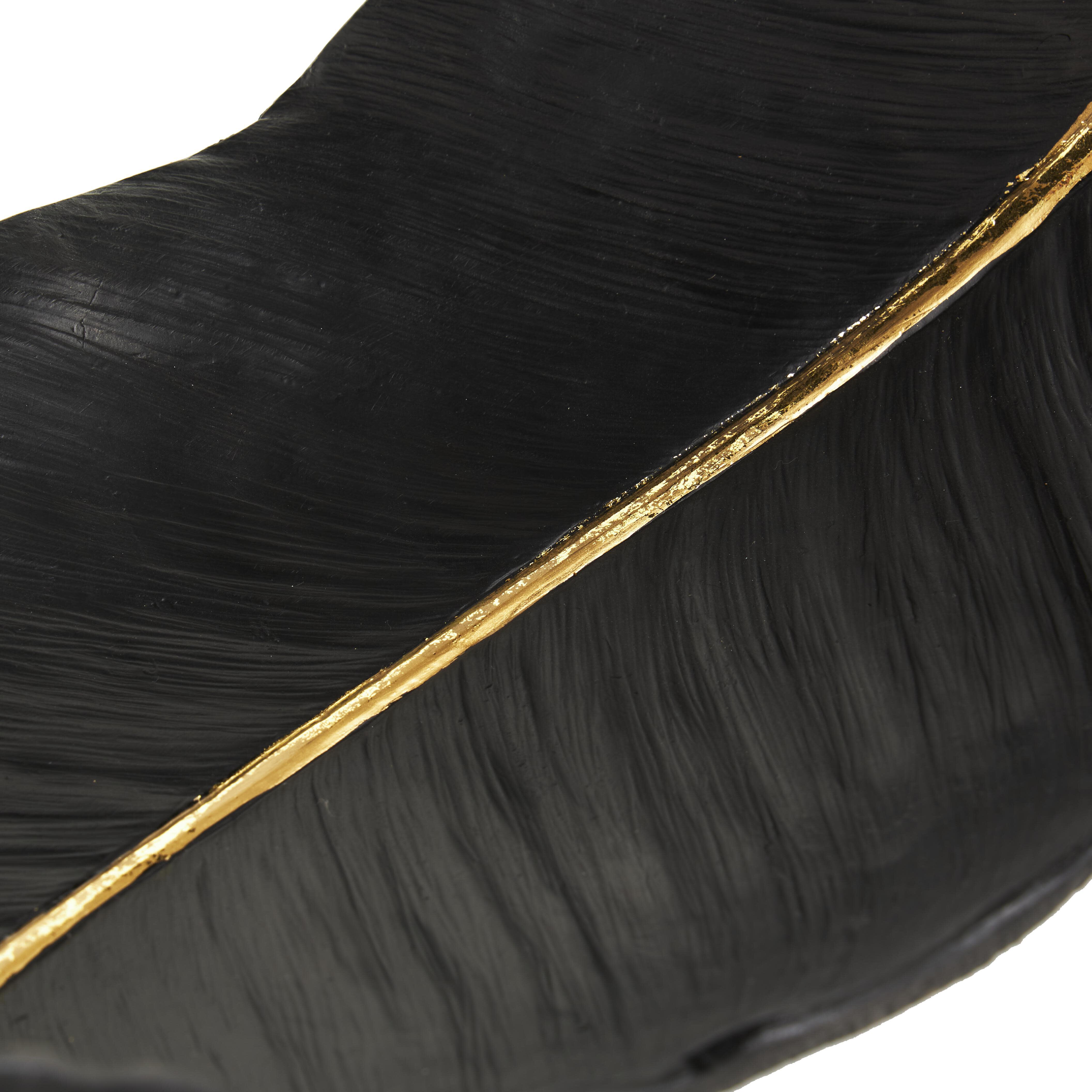 CosmoLiving by Cosmopolitan Gold Accents Decorative Feather Bowl, , large