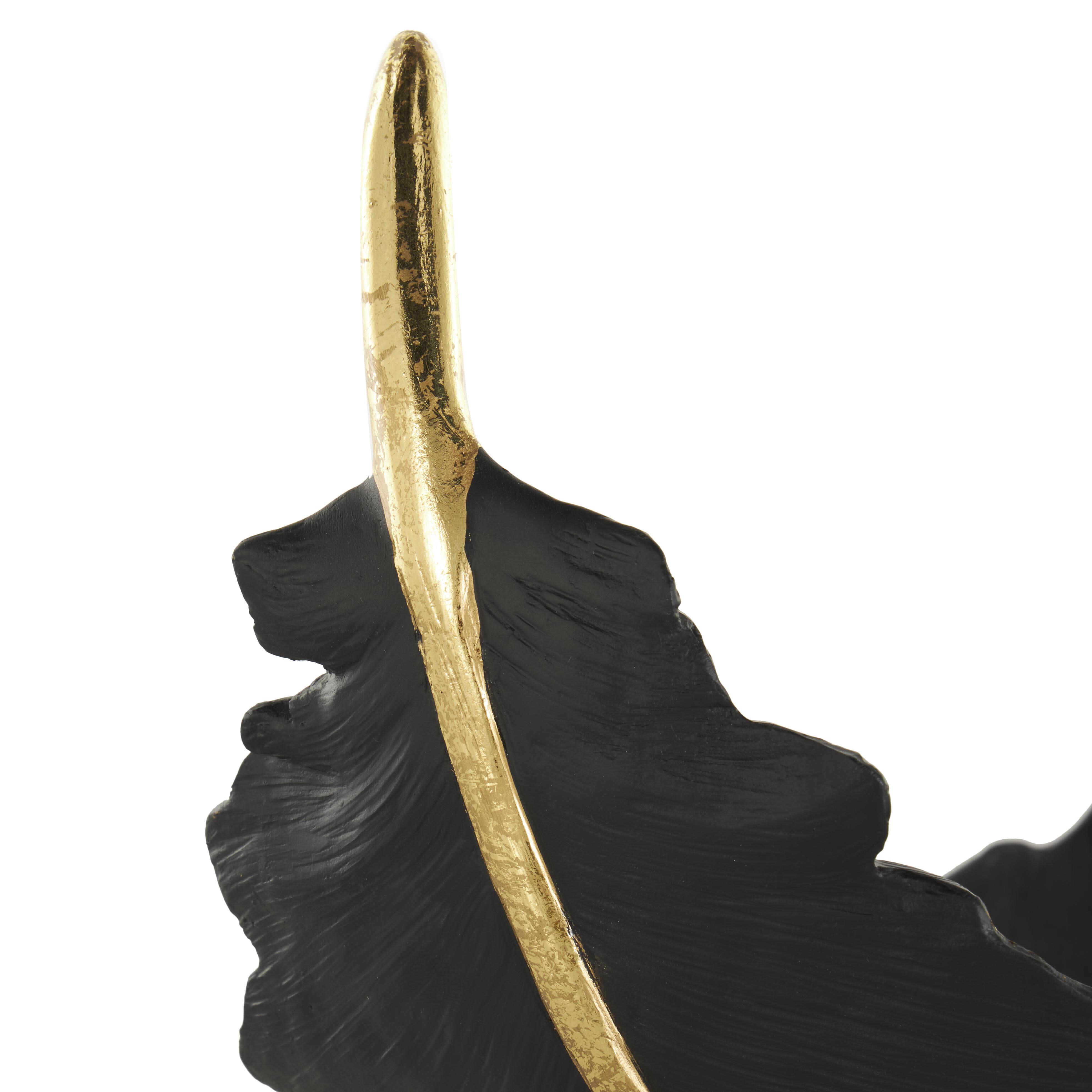 CosmoLiving by Cosmopolitan Gold Accents Decorative Feather Bowl, , large