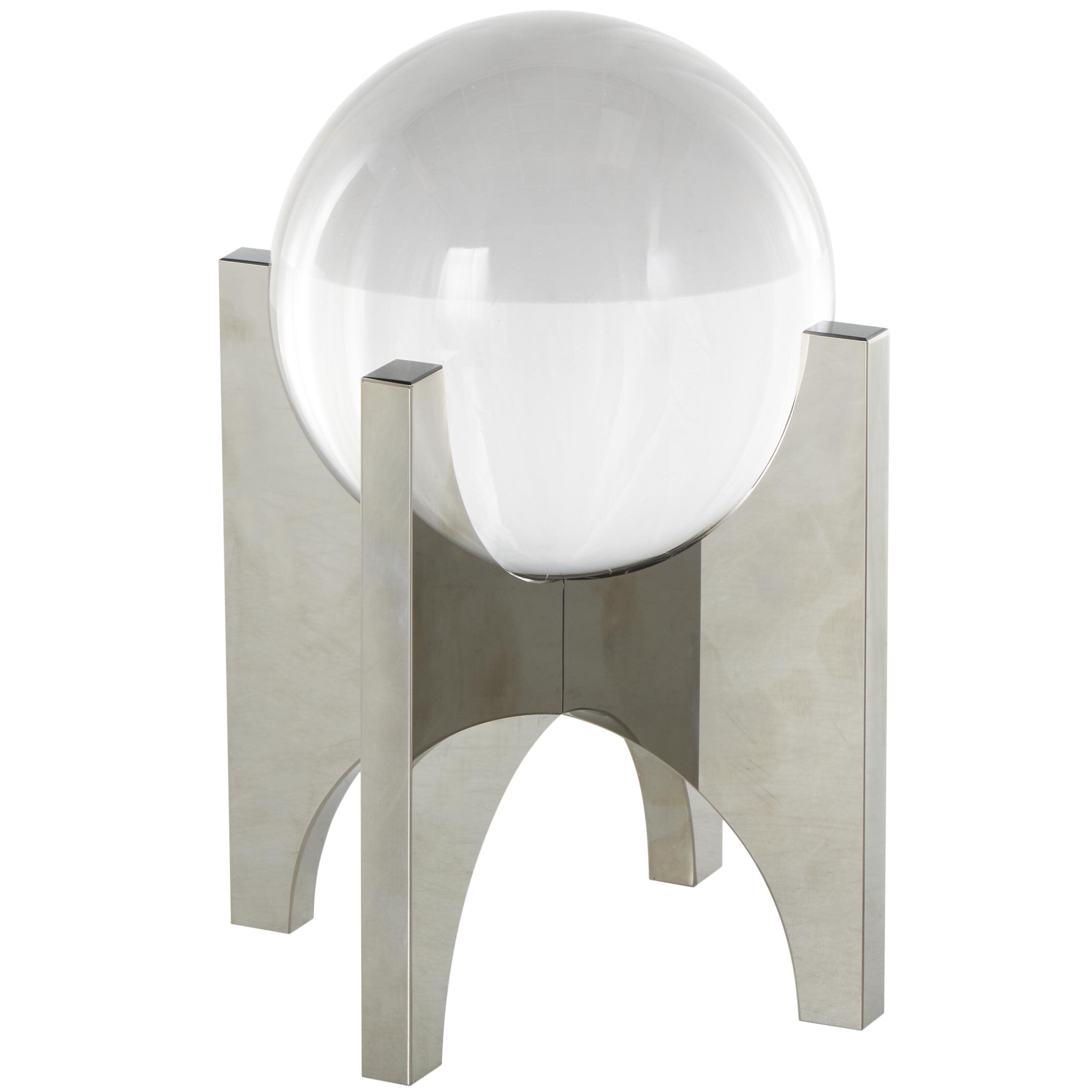 Bayberry Lane Decorative Clear Orb  with X-Shaped Holder Sculpture, , large