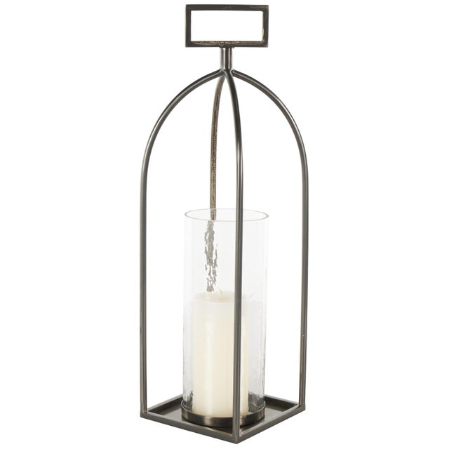 Bayberry Lane Decorative Tall Candle Lantern, Silver