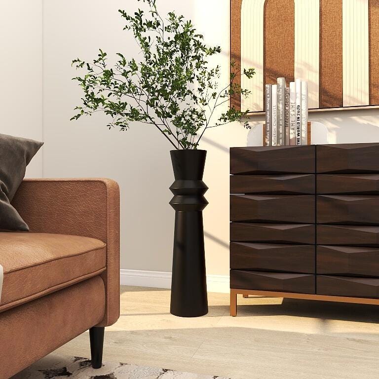 The Novogratz Decorative Floor Vase, Black, large
