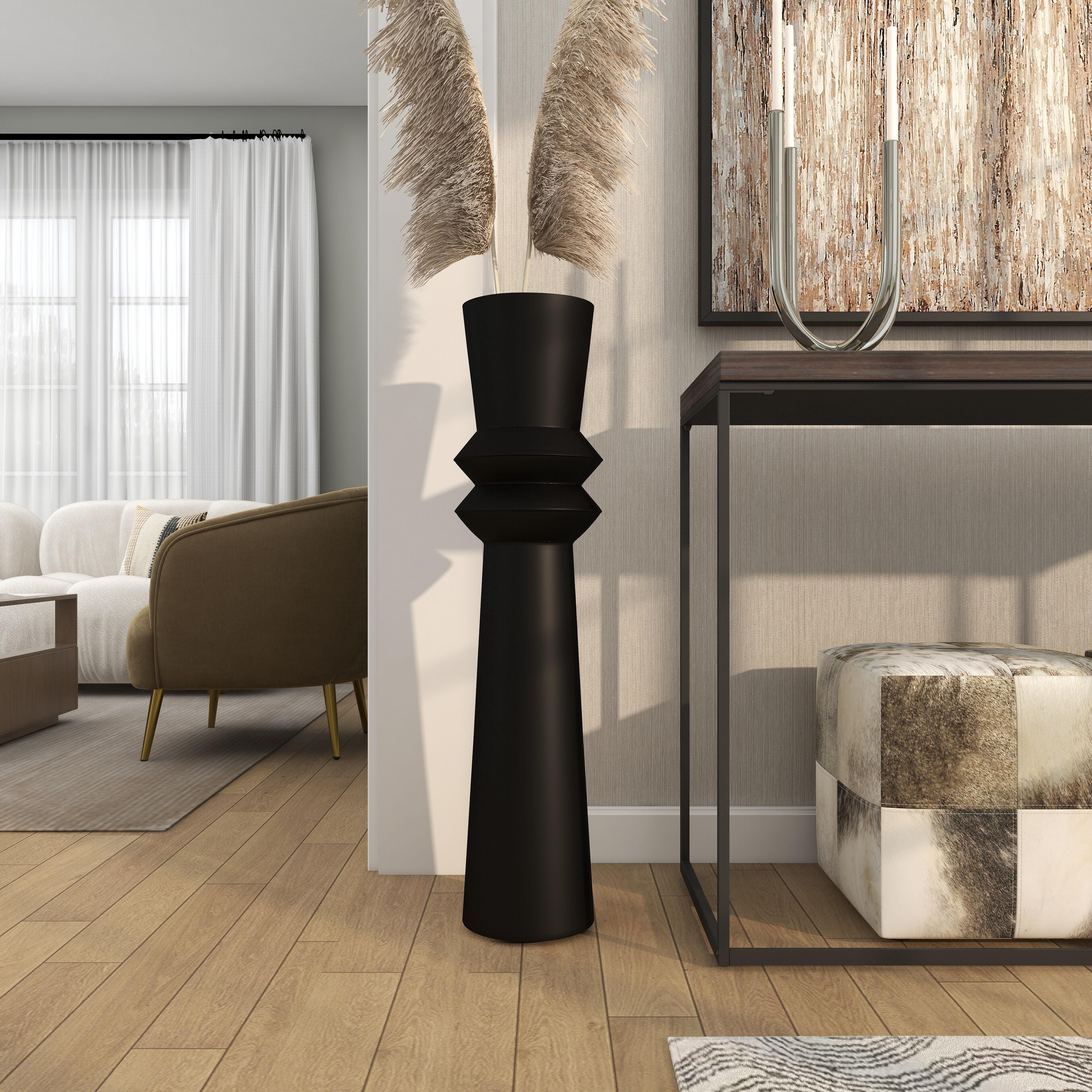 The Novogratz Decorative Floor Tall Vase, Black, rollover