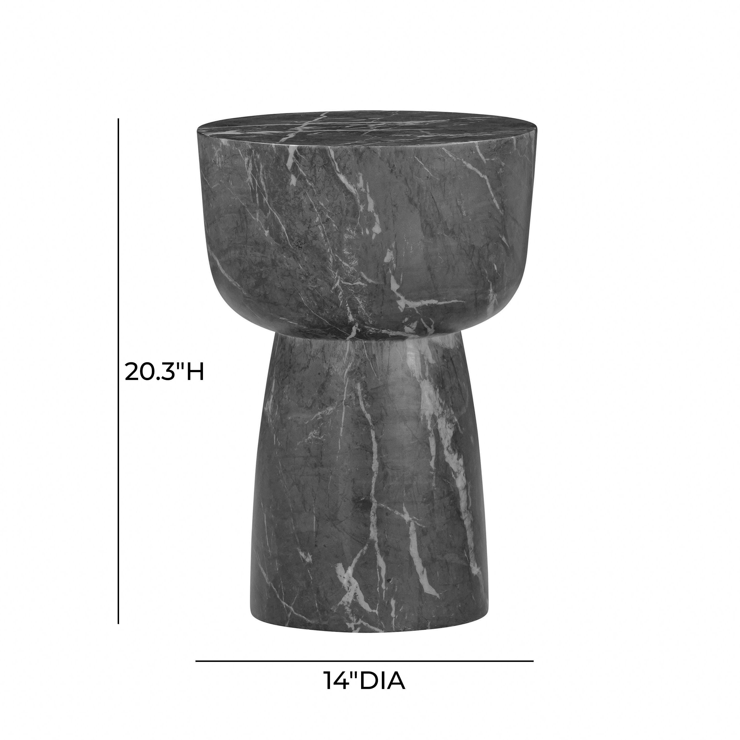 TOV Furniture Charra Side Table, Black, large