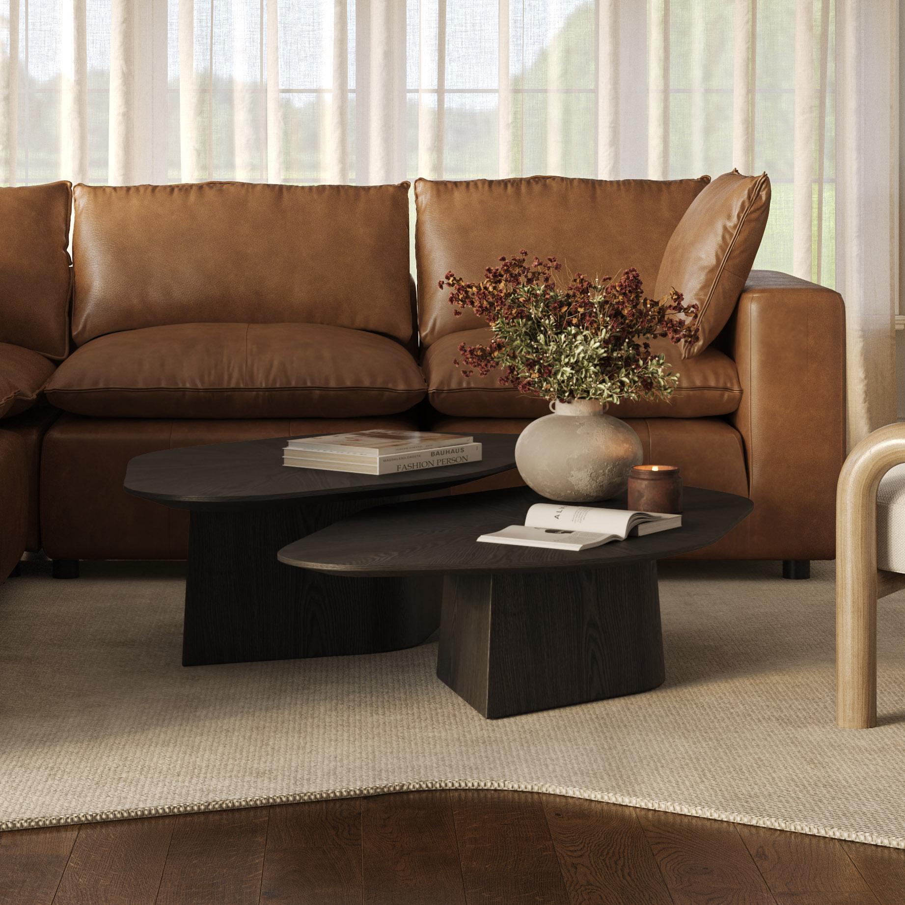 TOV Furniture Roche Low Coffee Table, Black, rollover