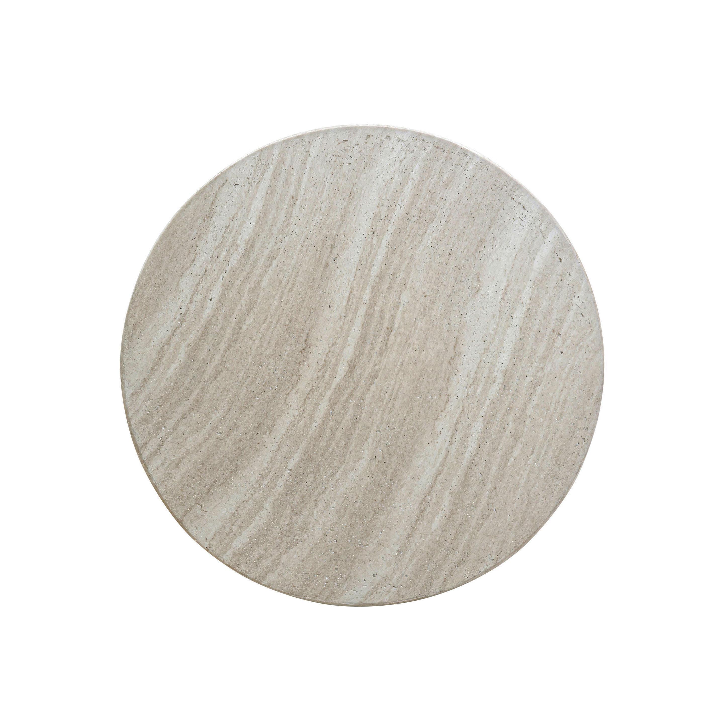 TOV Furniture Charra Side Table, Travertine, large