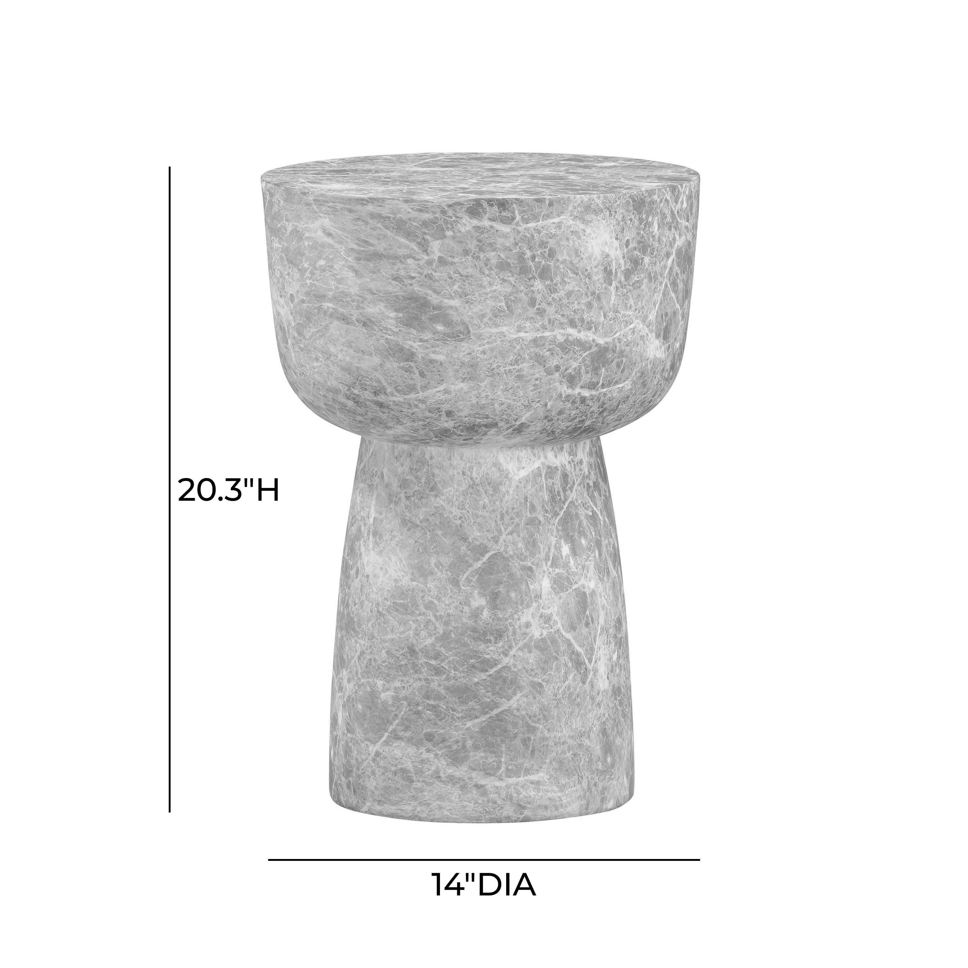 TOV Furniture Charra Side Table, Gray, large