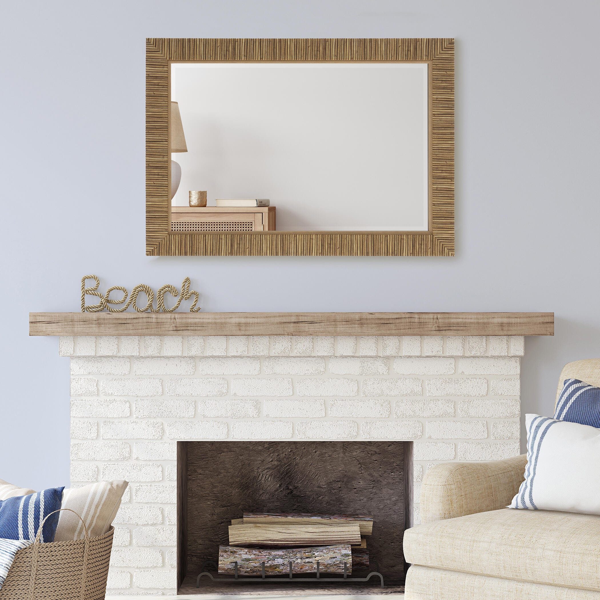 Exalted Living Coastal Rectangle Wall Mirror, , large