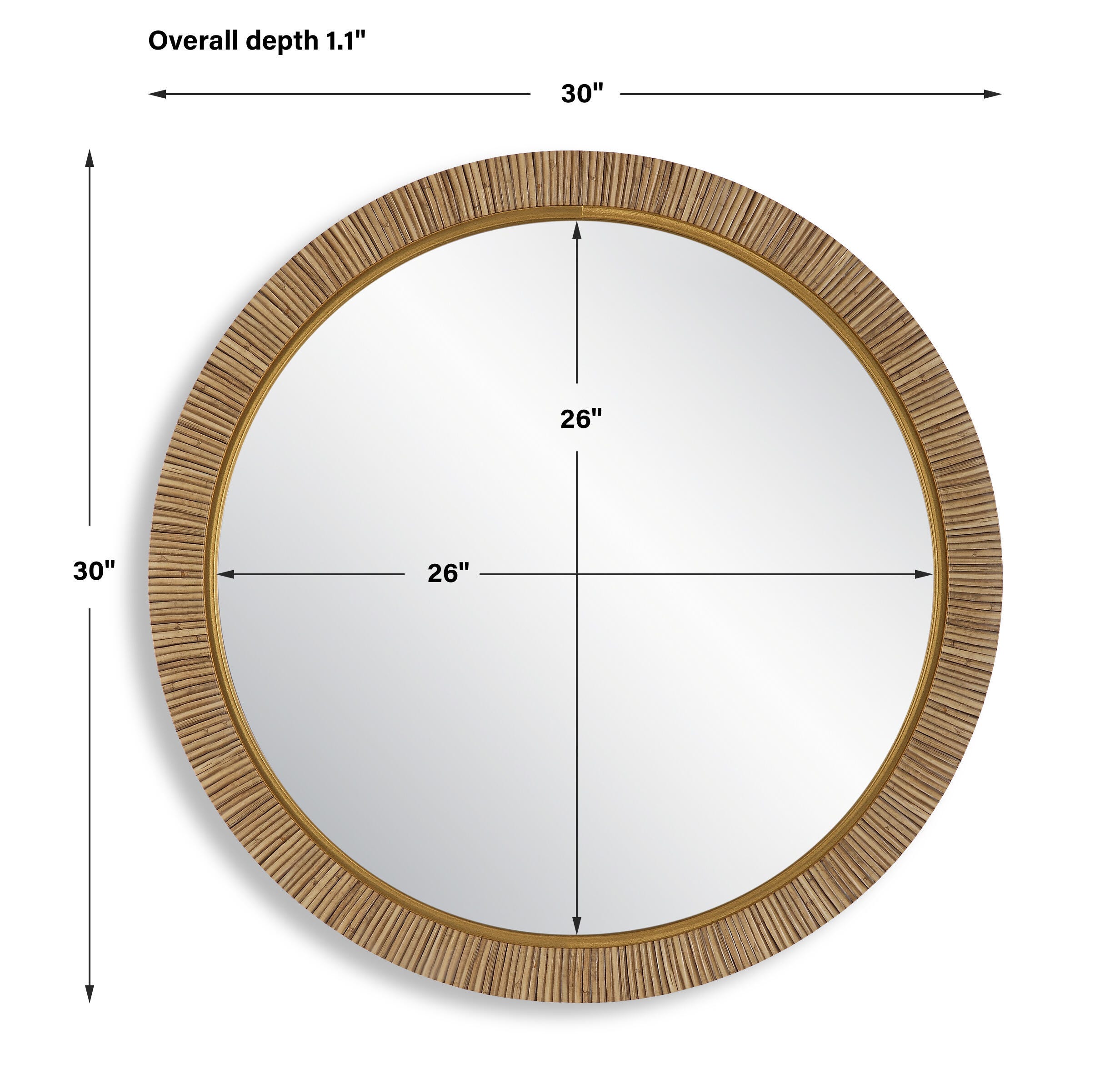Exalted Living Round Wall Mirror, , large
