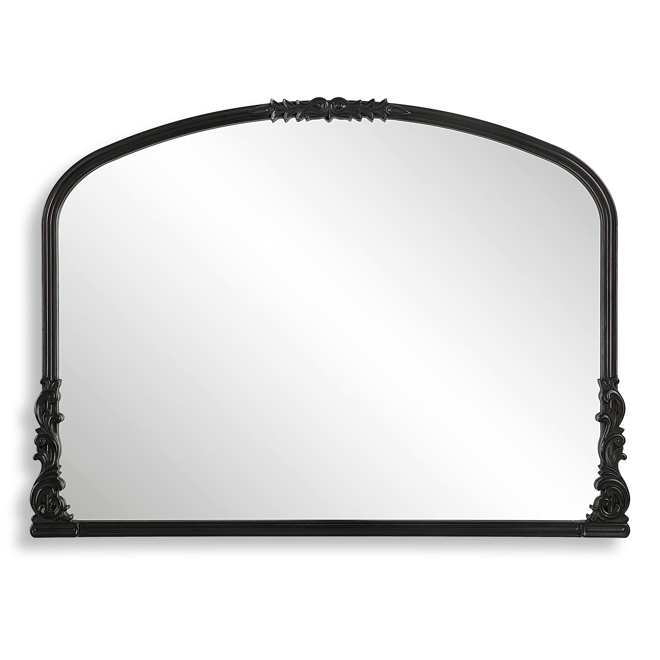 Exalted Living Baroque Wall Mirror, Black, large
