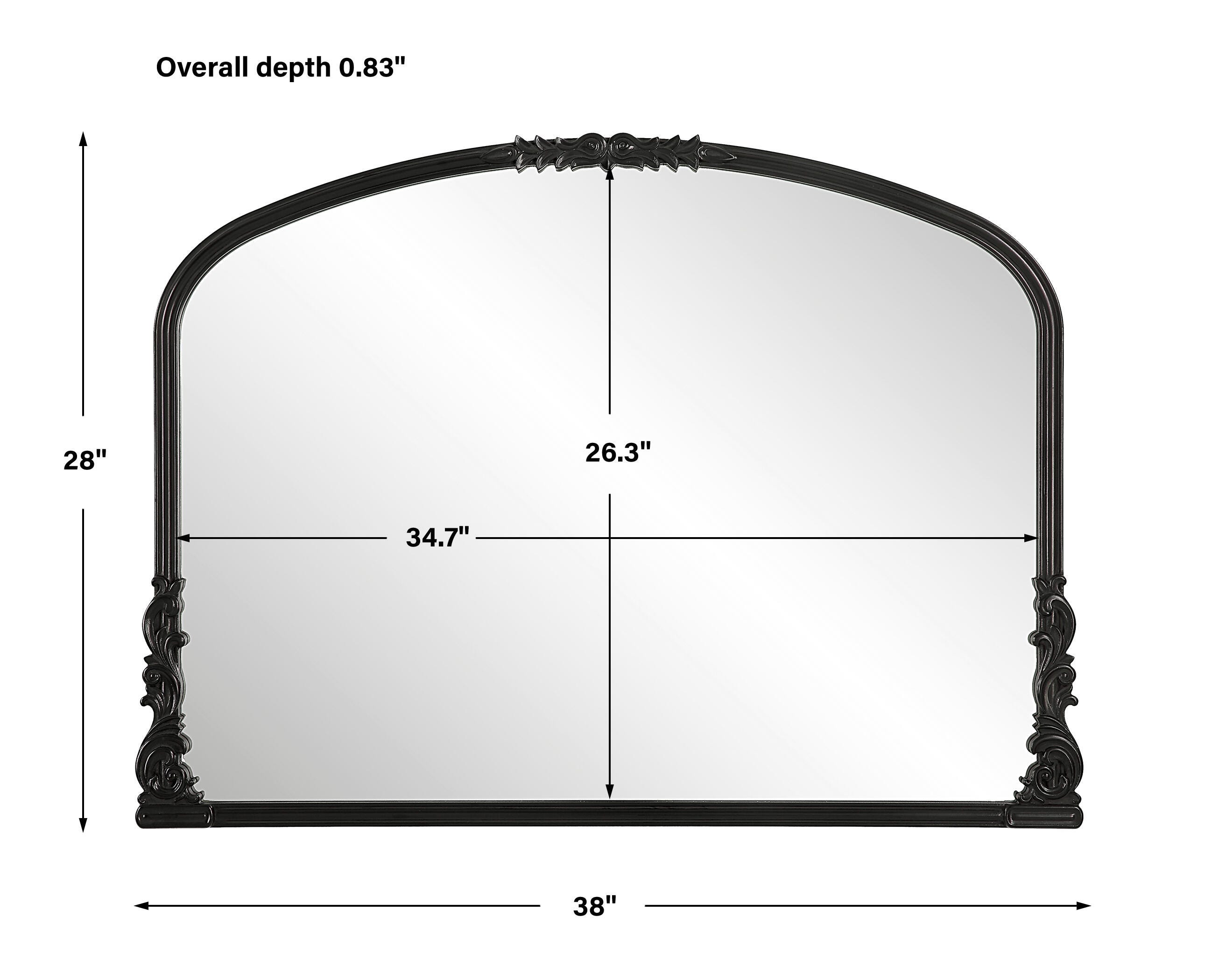 Exalted Living Baroque Wall Mirror, Black, large