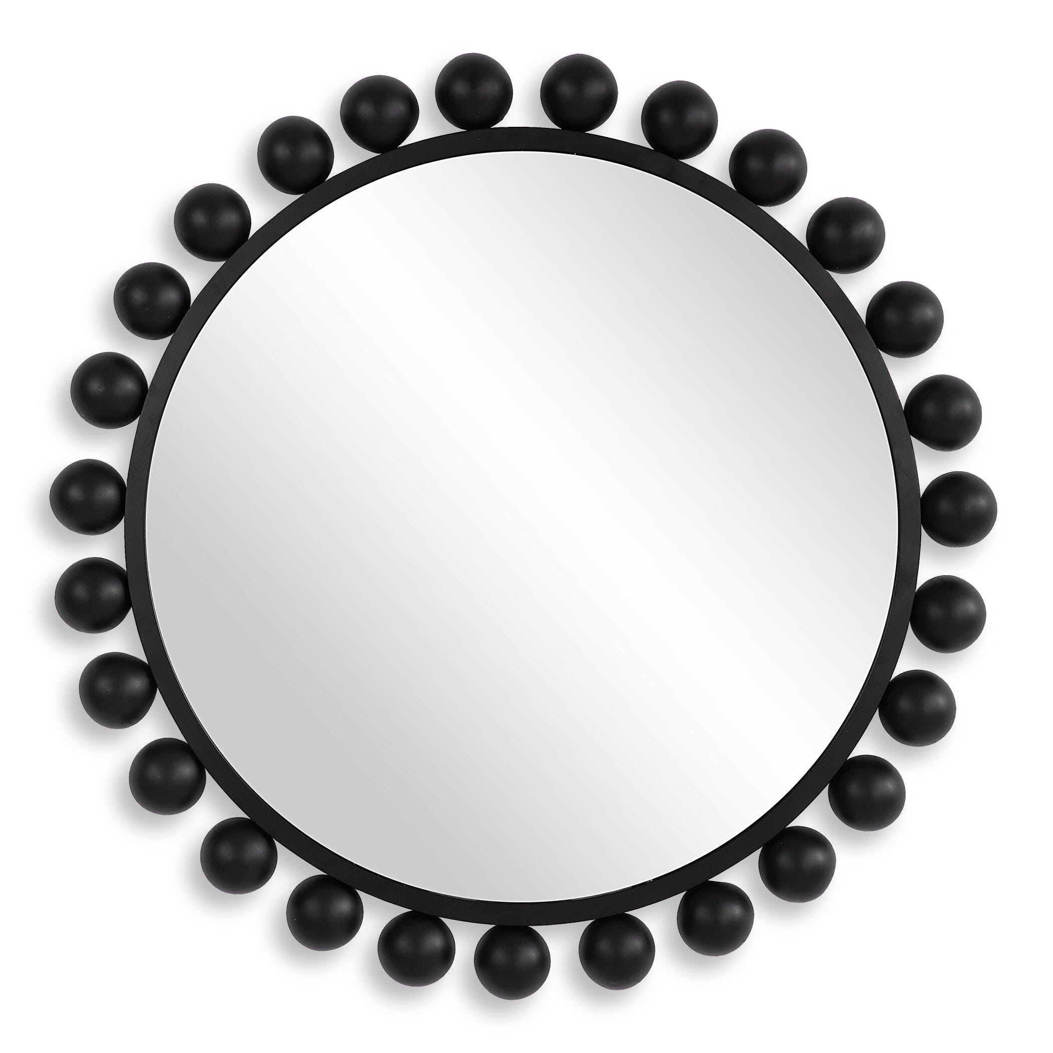 Exalted Living Hemispheres Round Mirror, Black, large