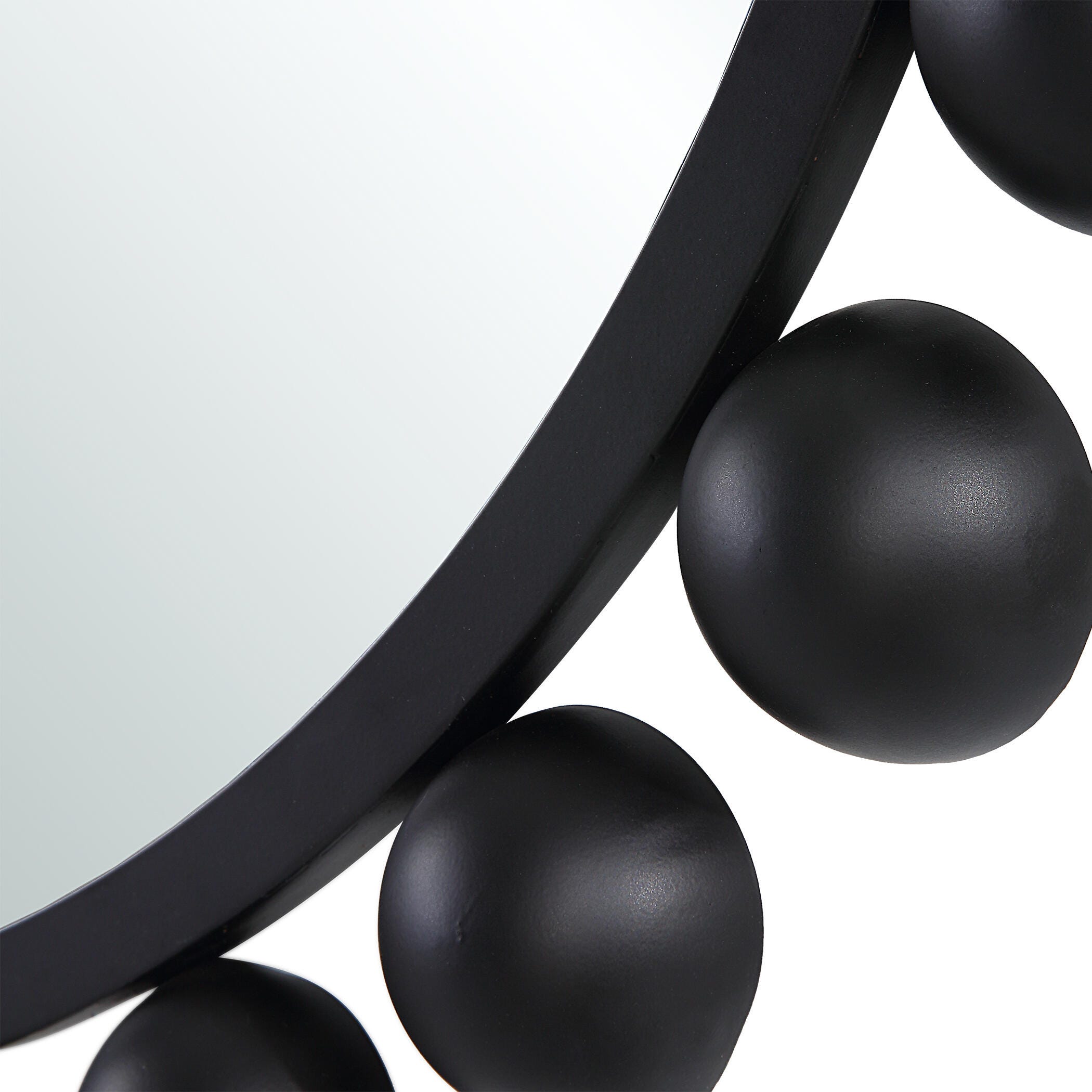 Exalted Living Hemispheres Round Mirror, Black, large