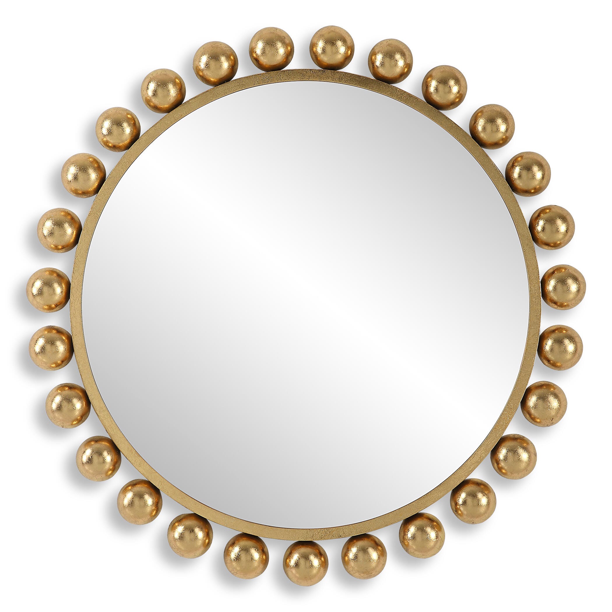 Exalted Living Hemispheres Round Mirror, Gold, large
