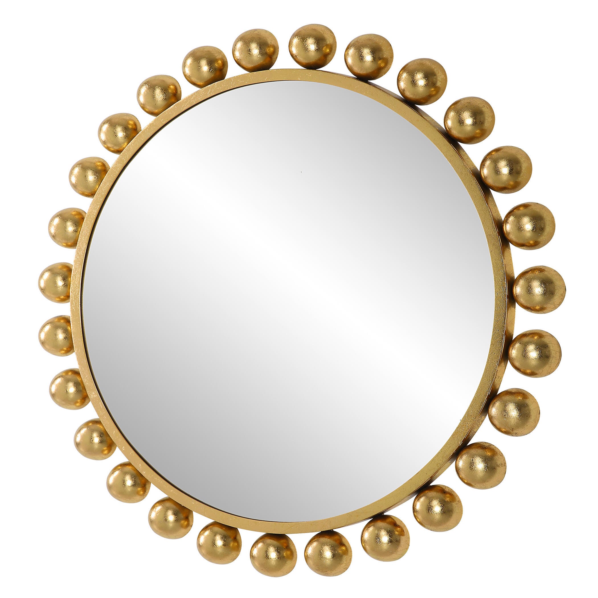 Exalted Living Hemispheres Round Mirror, Gold, large