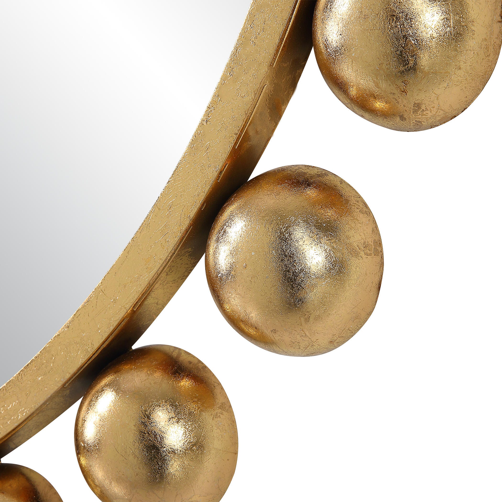Exalted Living Hemispheres Round Mirror, Gold, large