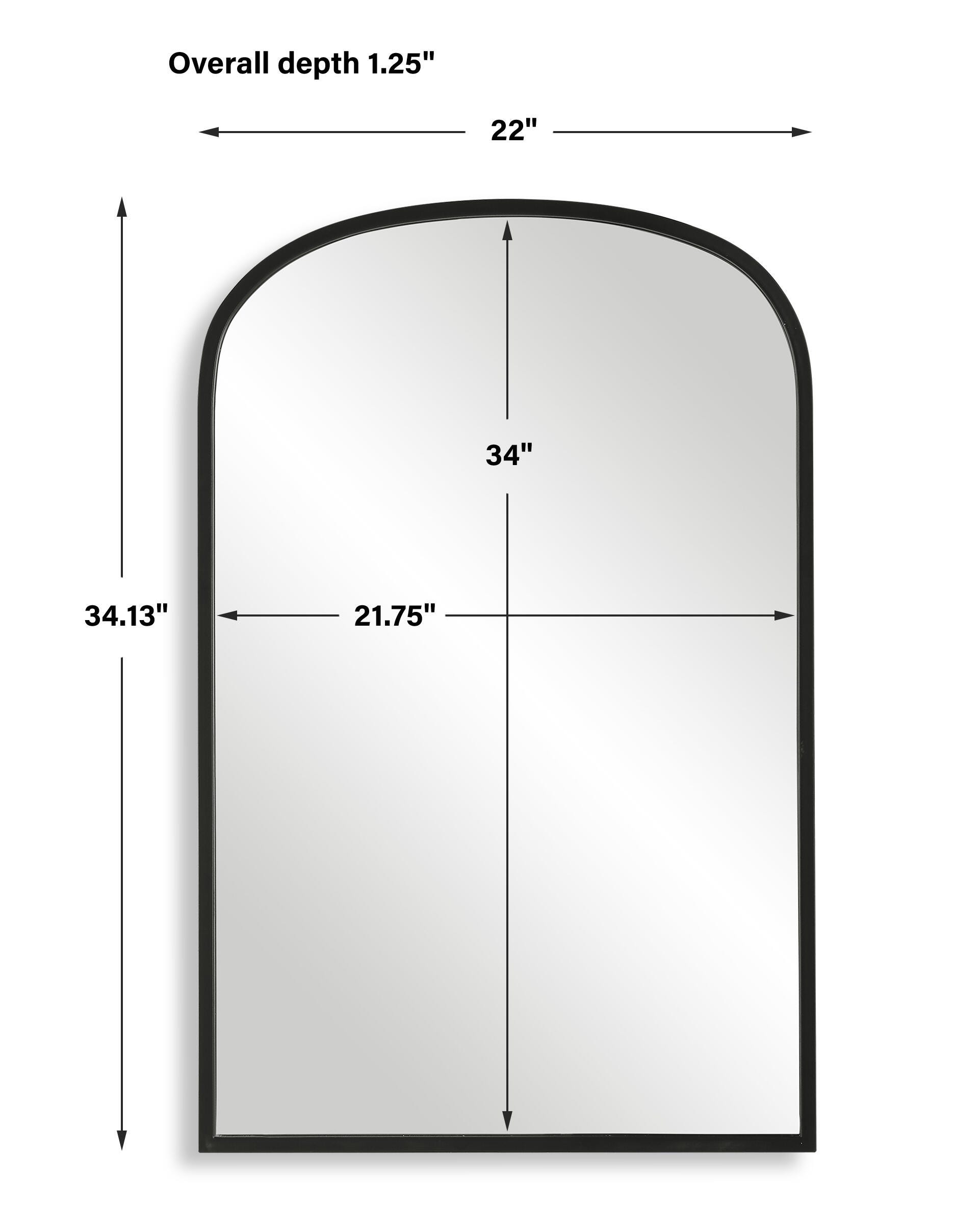 Exalted Living Radius Wall Mirror, Black, large