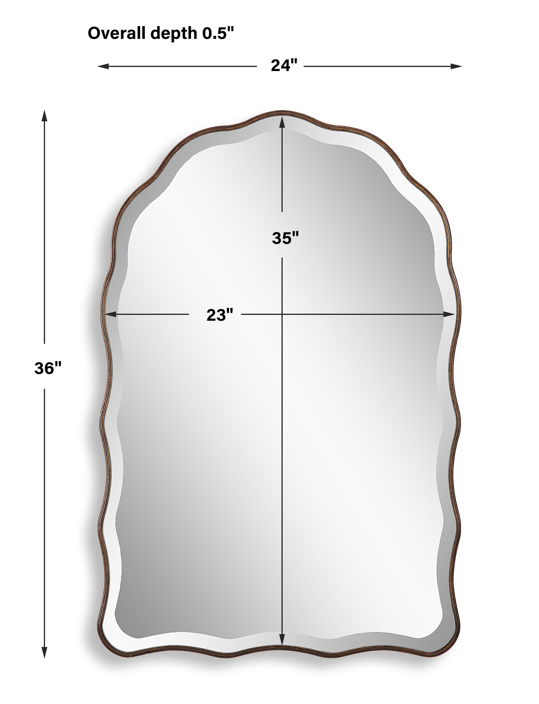 Exalted Living Scalloped Edges Wall Mirror, , large