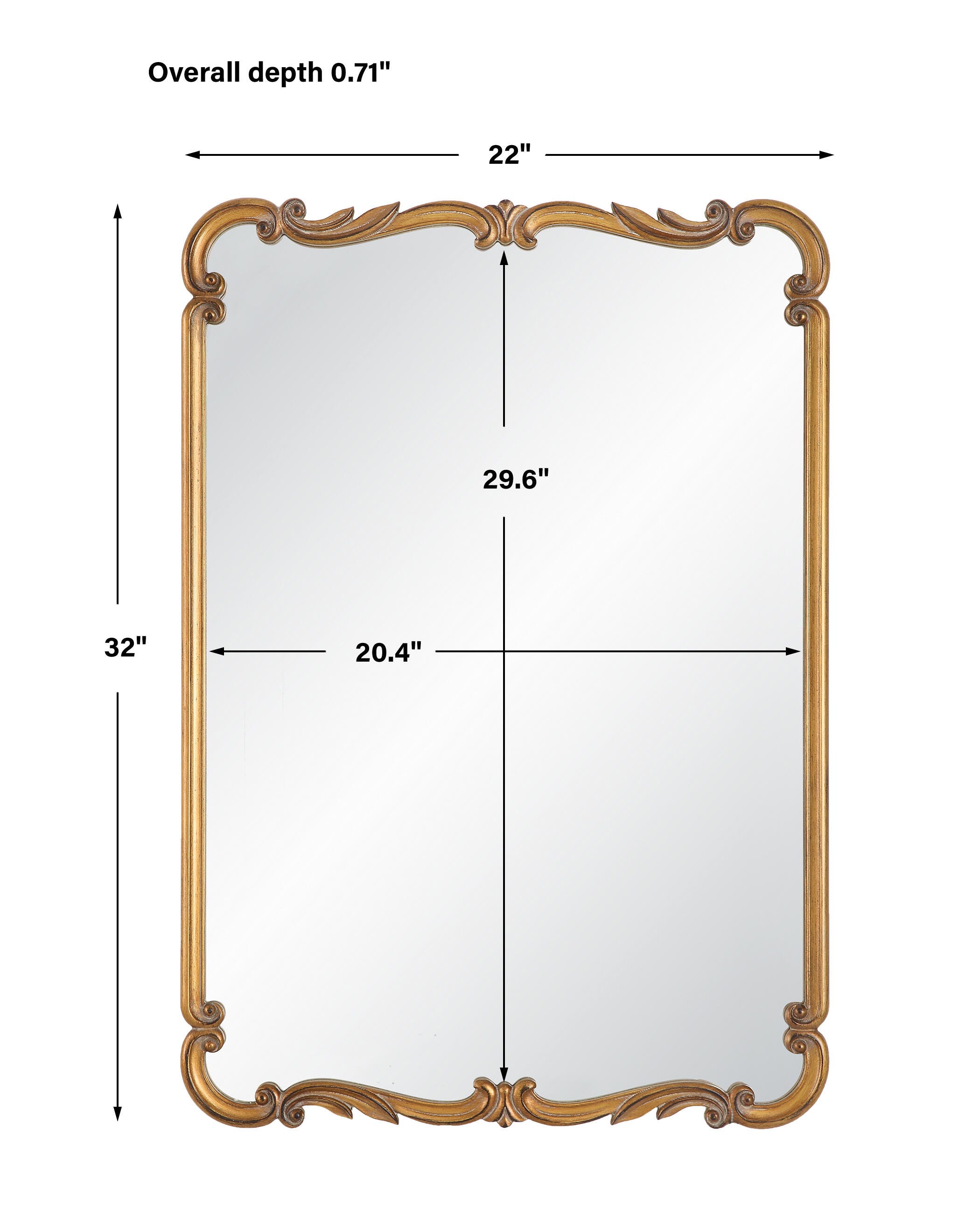 Exalted Living Ornate Accent Mirror, , large