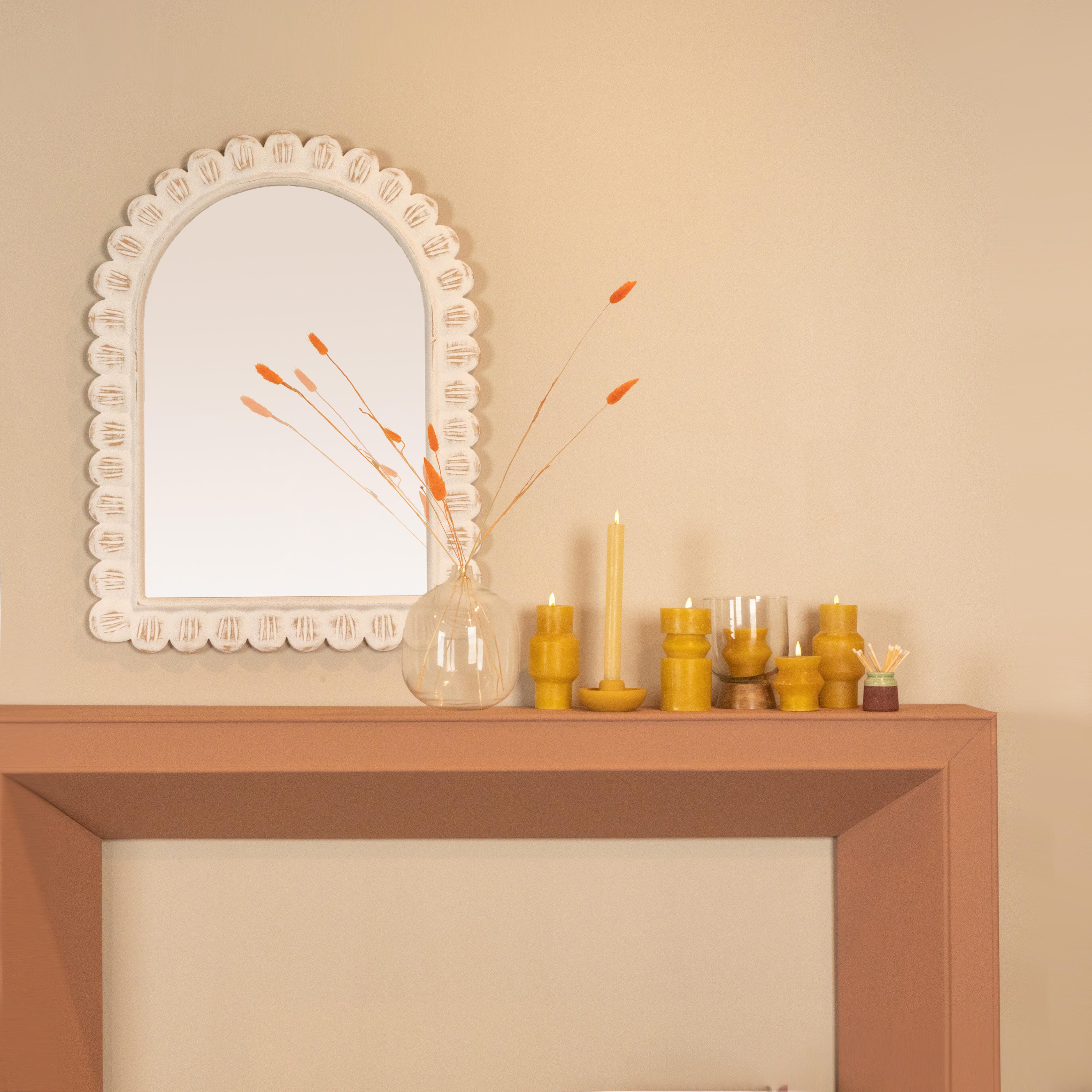 Storied Home Scallop Wall Mirror, , rollover