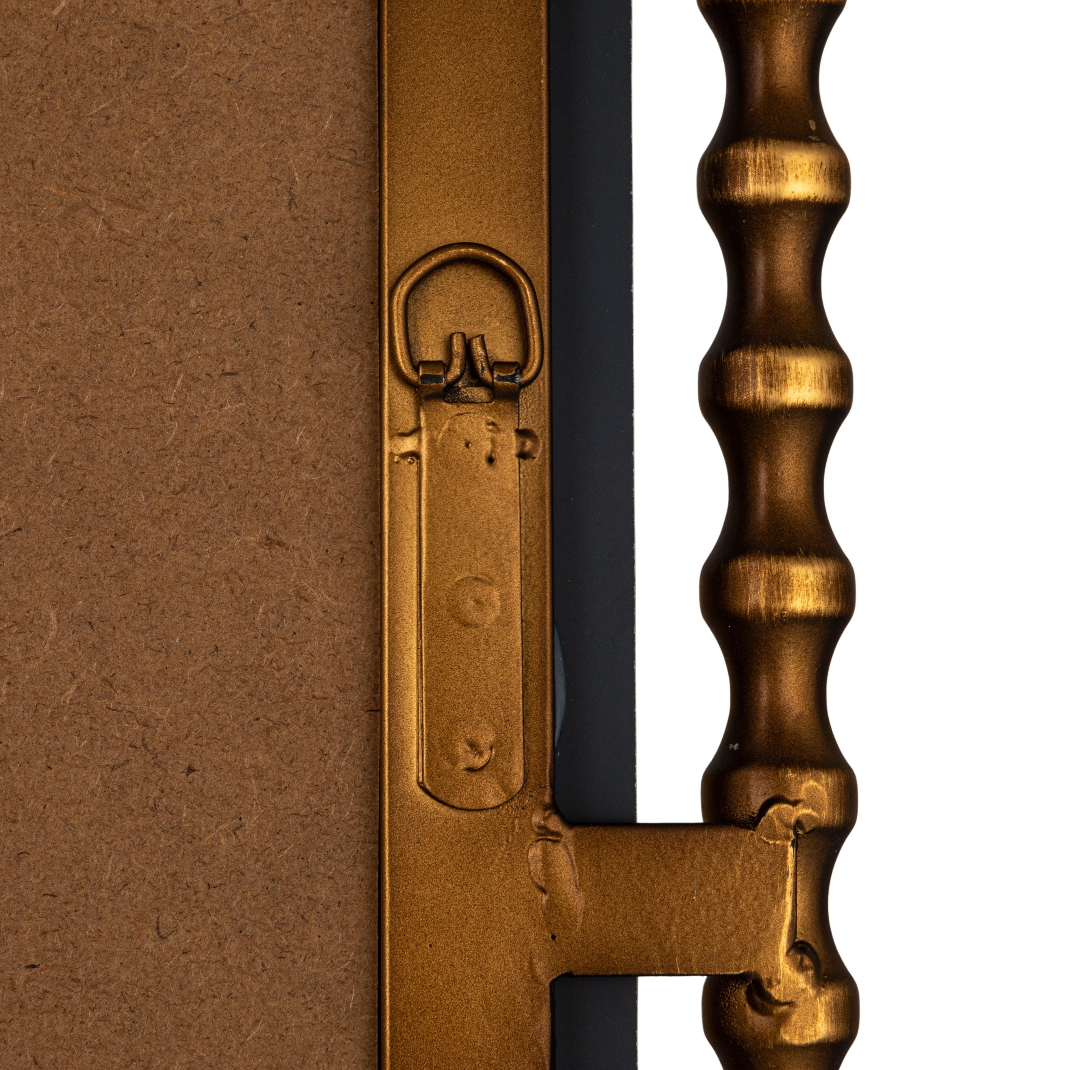 Storied Home Tall Wall Mirror, Antique Brass, large