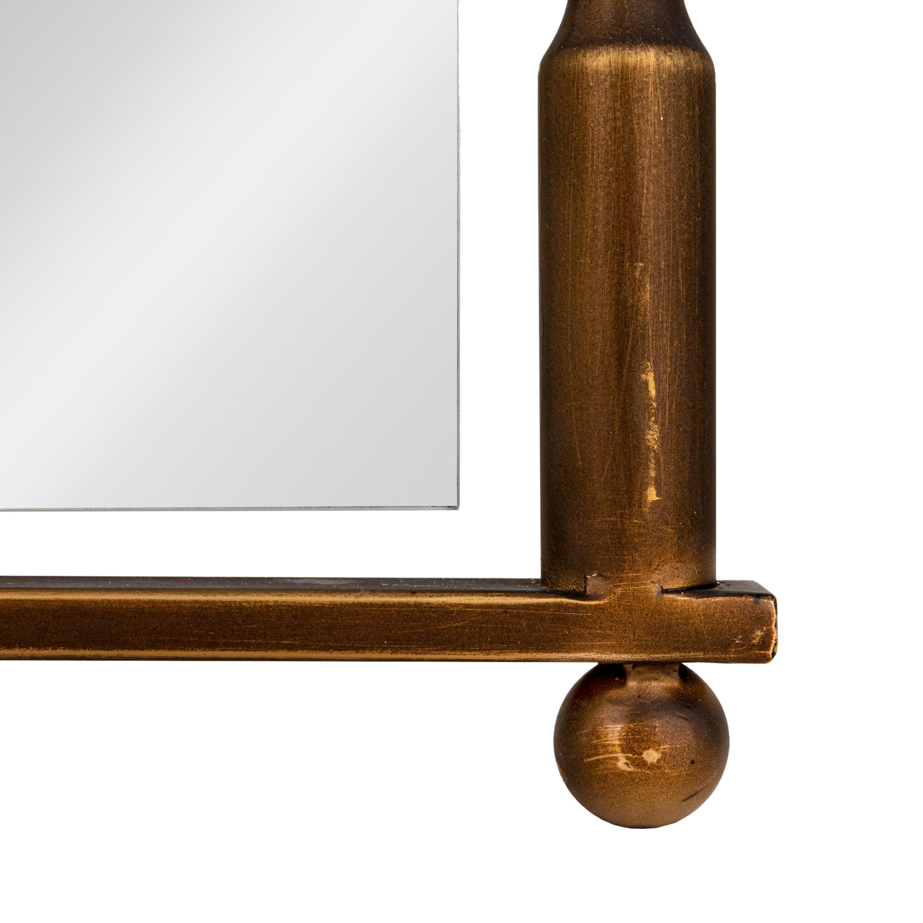Storied Home Tall Wall Mirror, Antique Brass, large