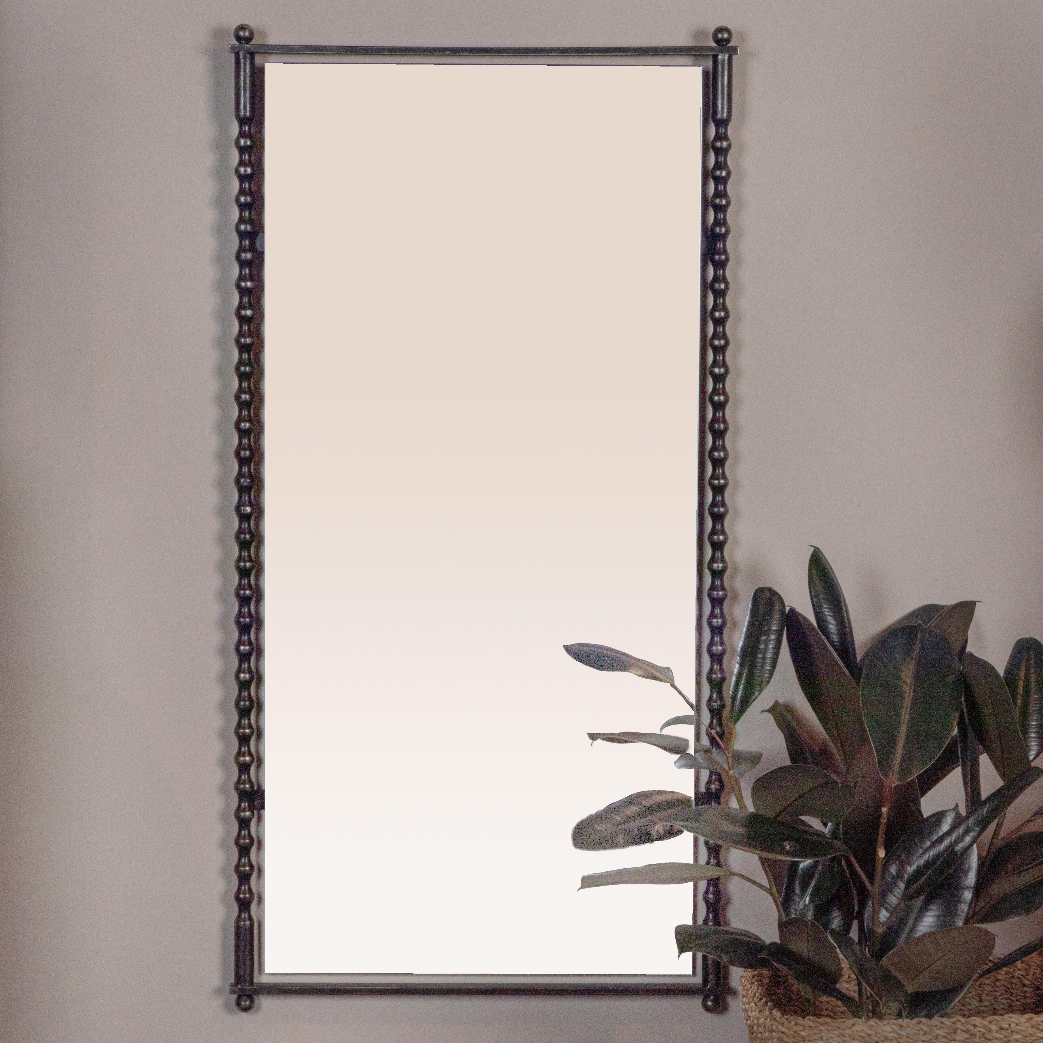 Storied Home Tall Wall Mirror, Black, rollover