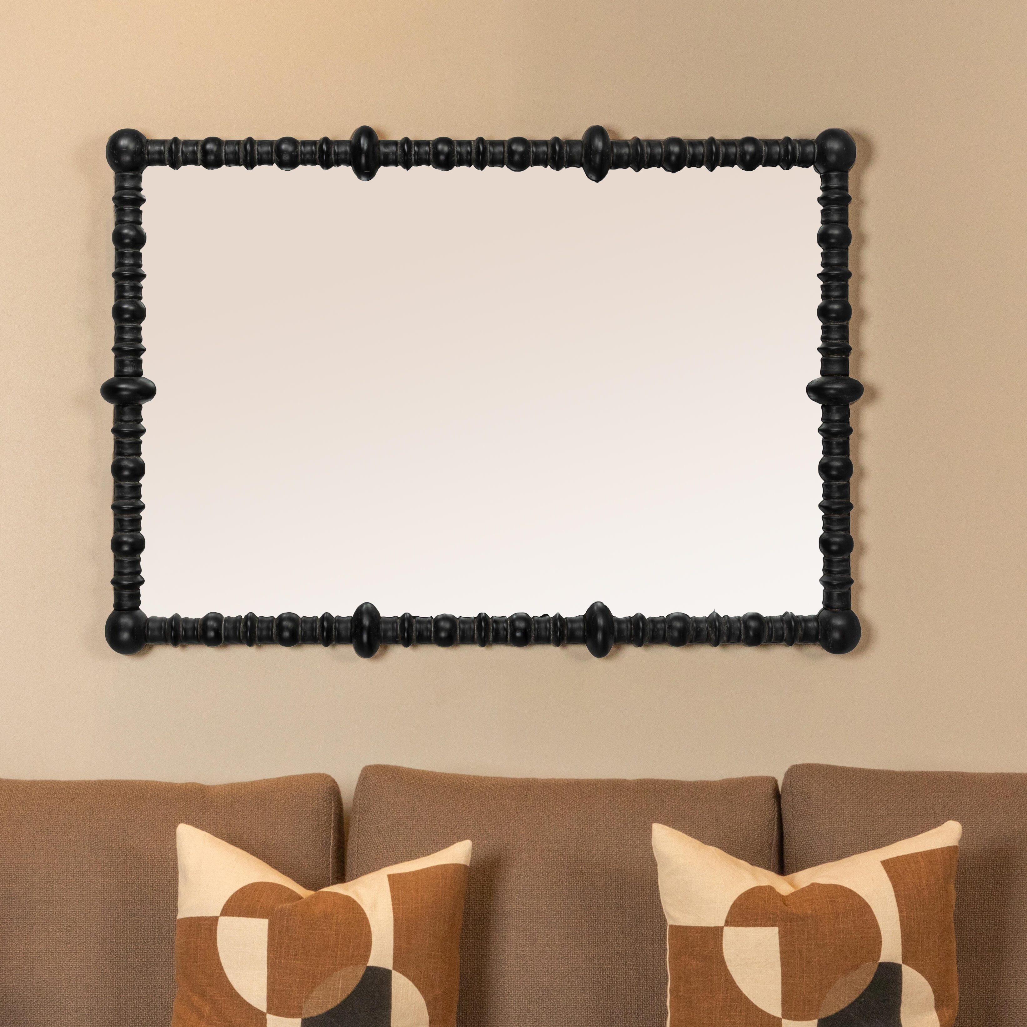 Storied Home Beaded Dowel Wall Mirror, , rollover
