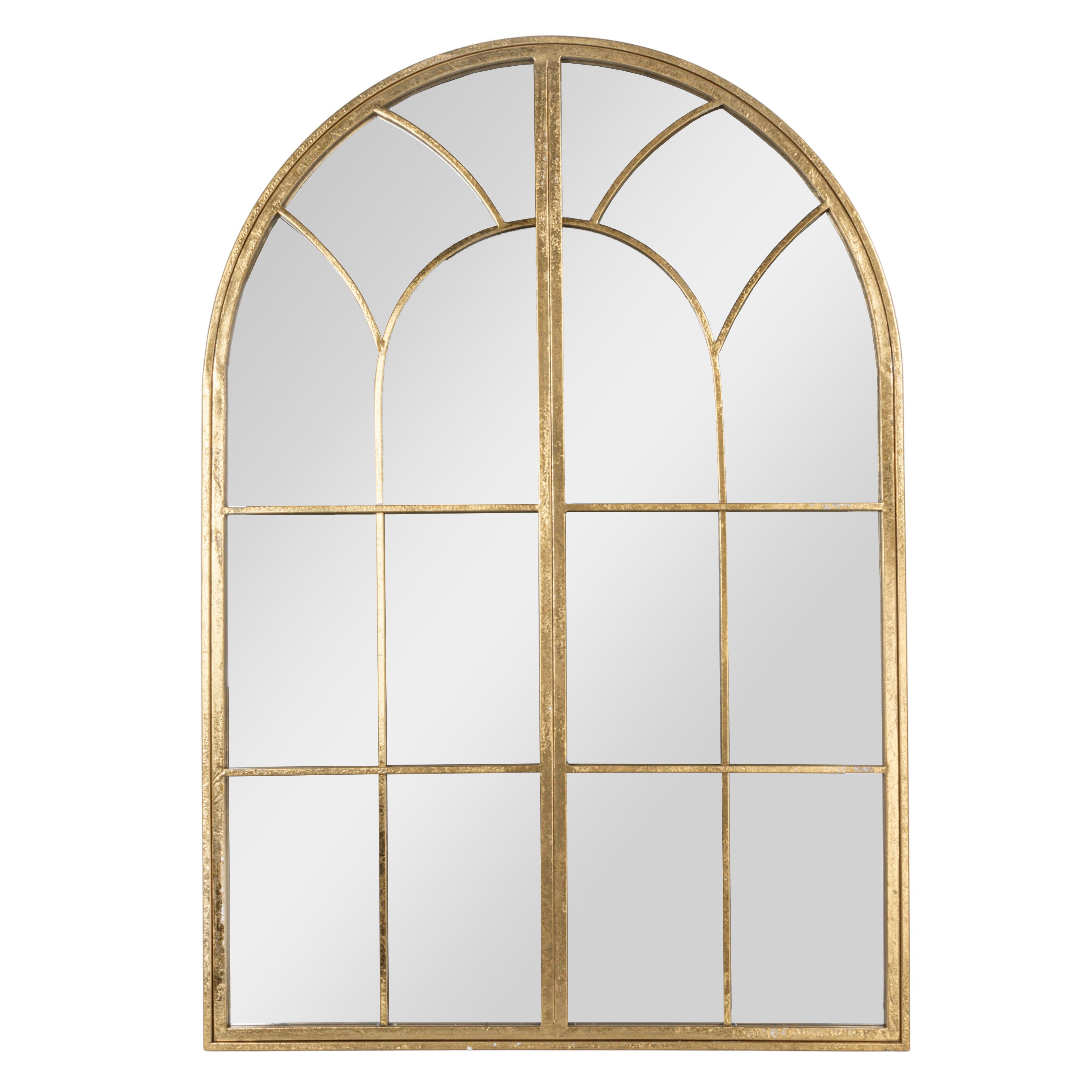 Storied Home Arched Windowpane Wall Mirror, , large