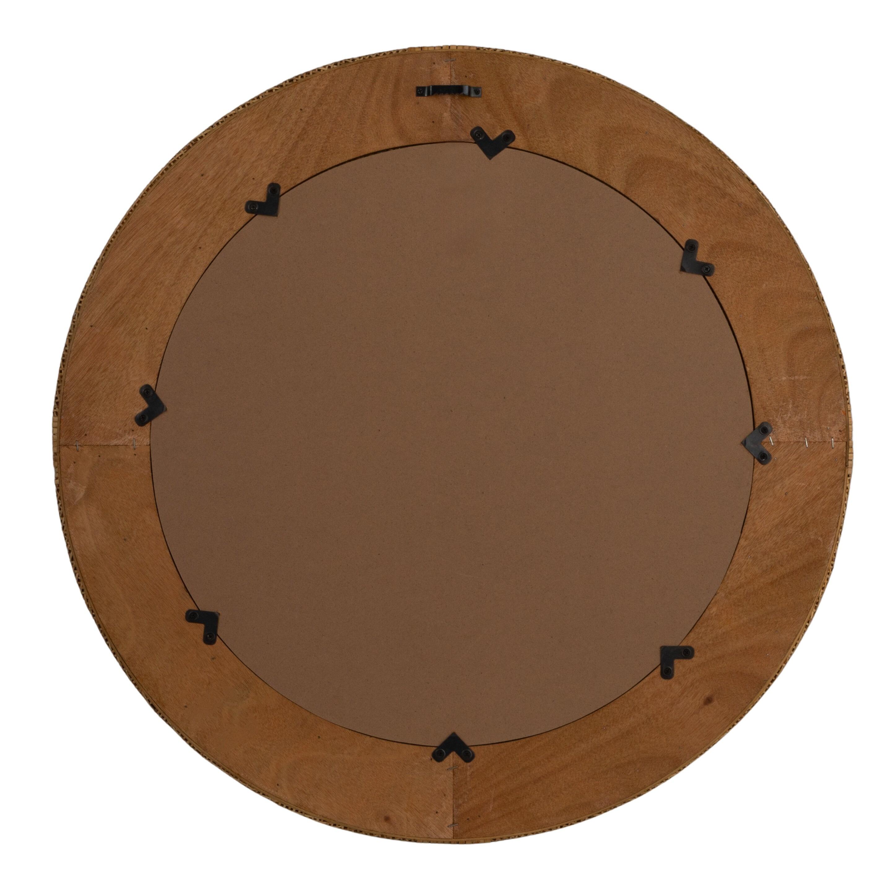 Storied Home Rattan Cane Round Wall Mirror, , large