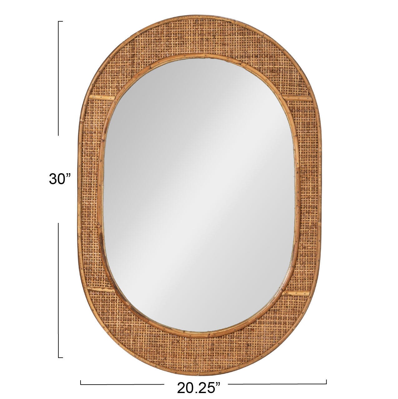 Storied Home Oval Rattan Framed Wall Mirror, , large
