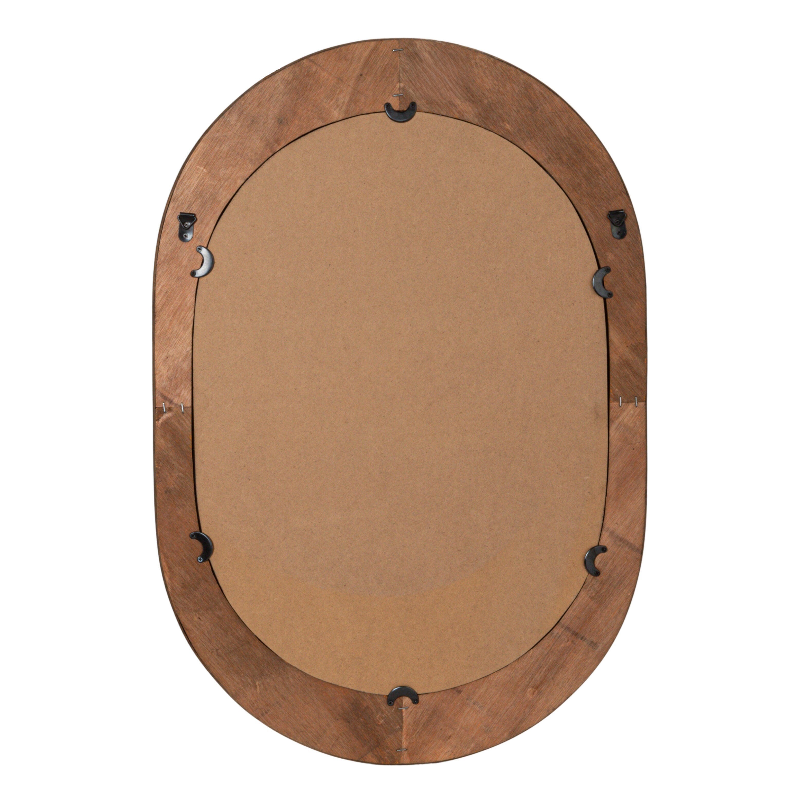 Storied Home Oval Rattan Framed Wall Mirror, , large