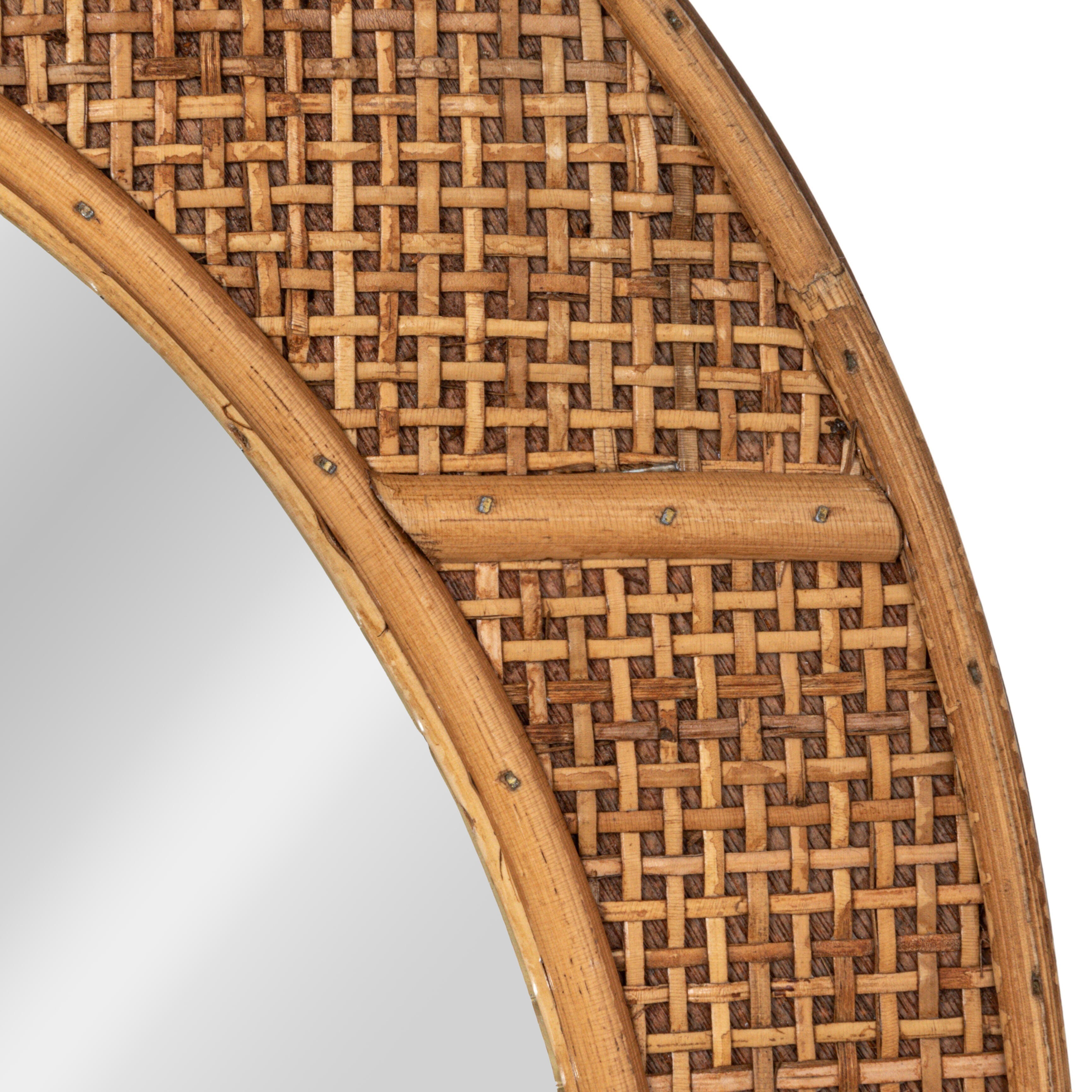 Storied Home Oval Rattan Framed Wall Mirror, , large