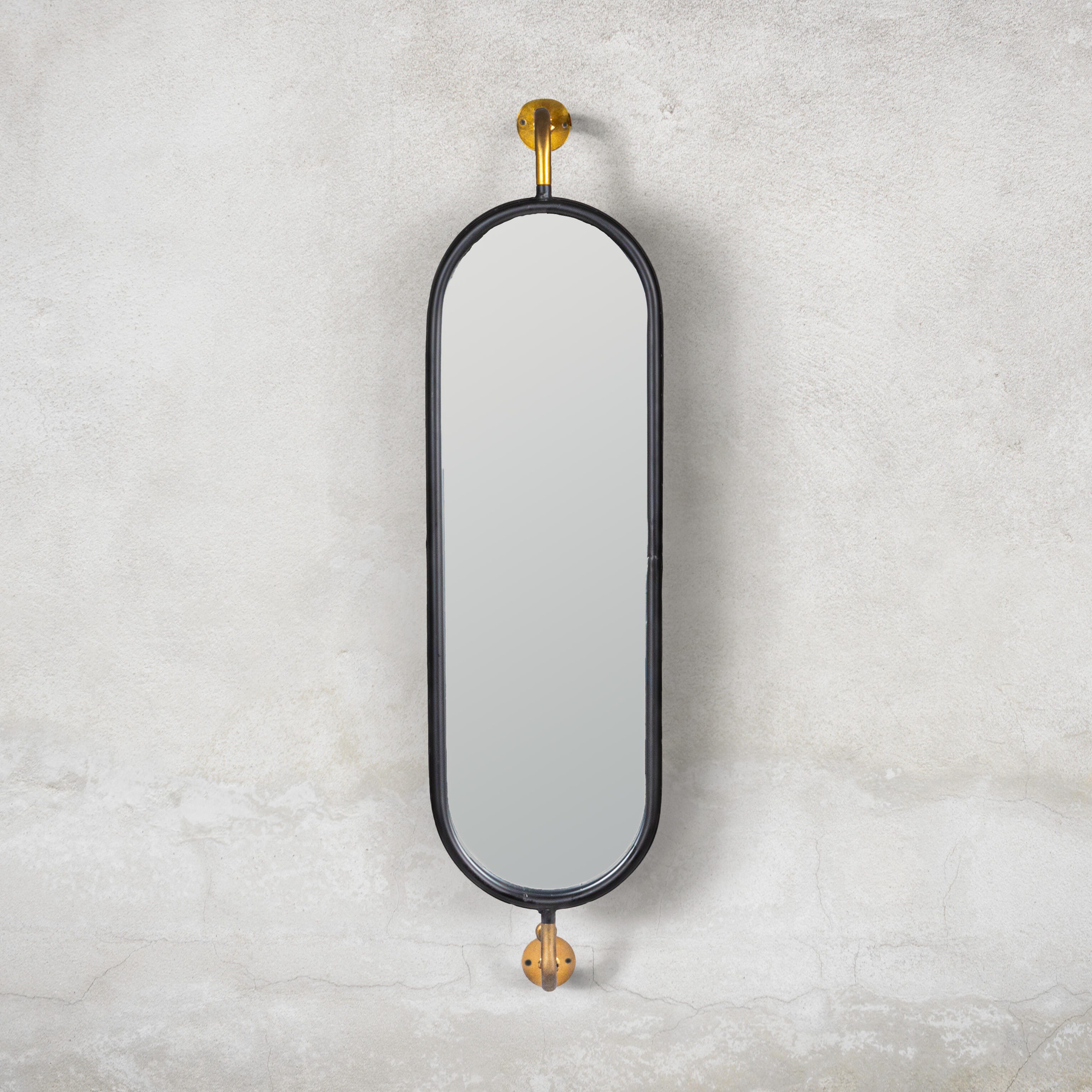 Storied Home Oval Framed Wall Mirror with Brackets, , large