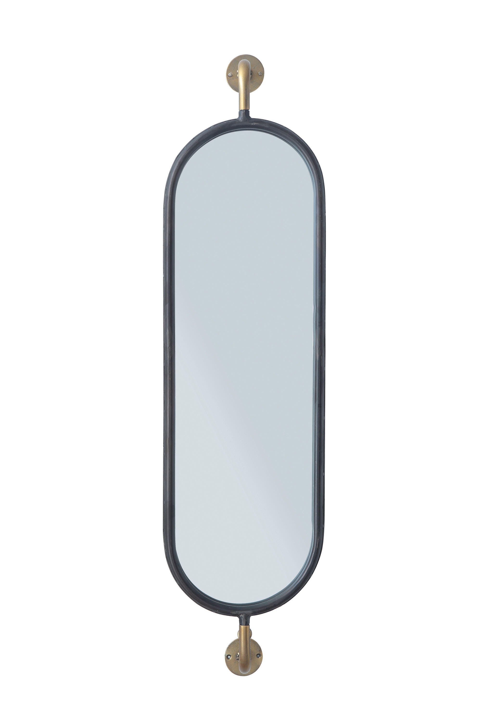Storied Home Oval Framed Wall Mirror with Brackets, , large