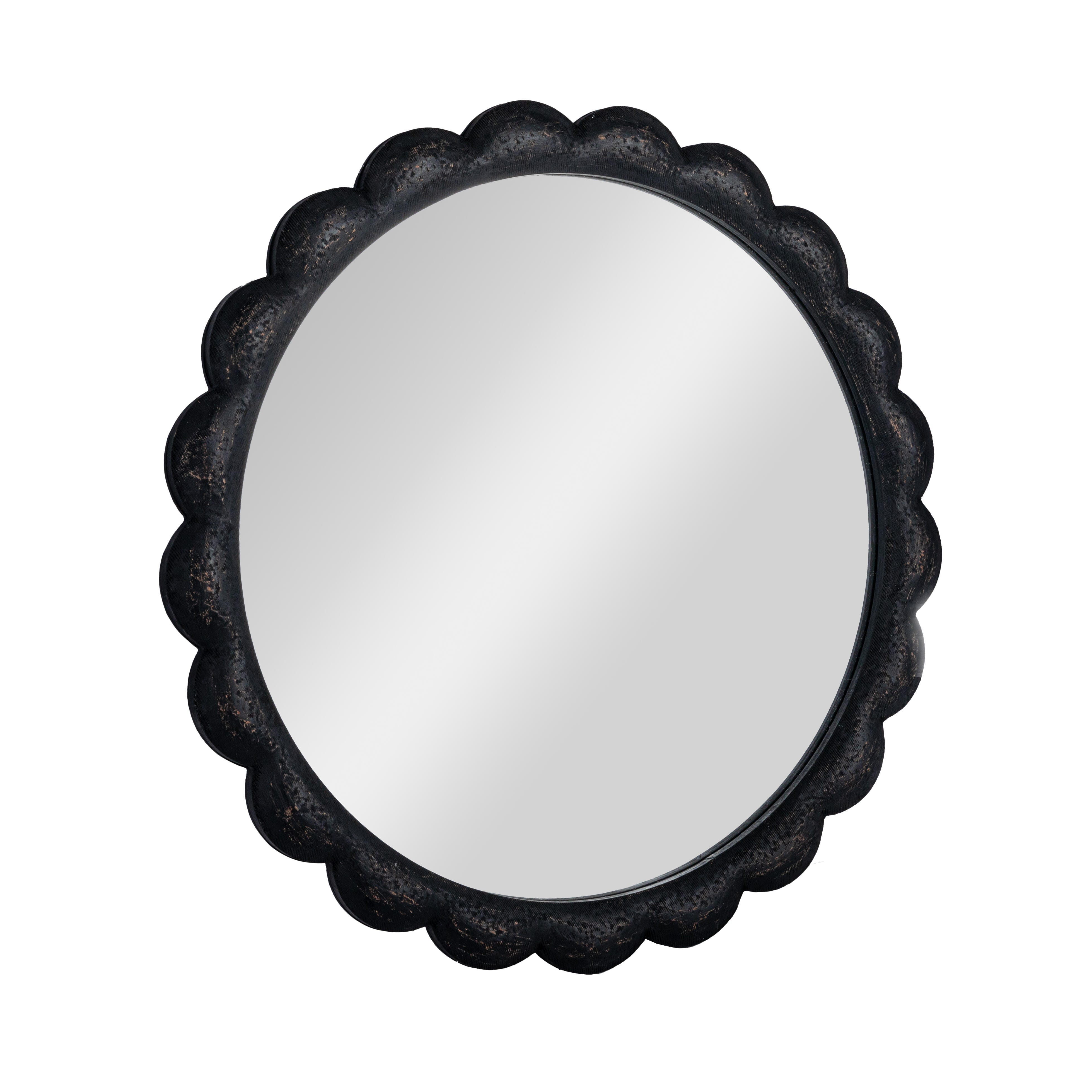 Storied Home Round Scalloped Wall Mirror, , large