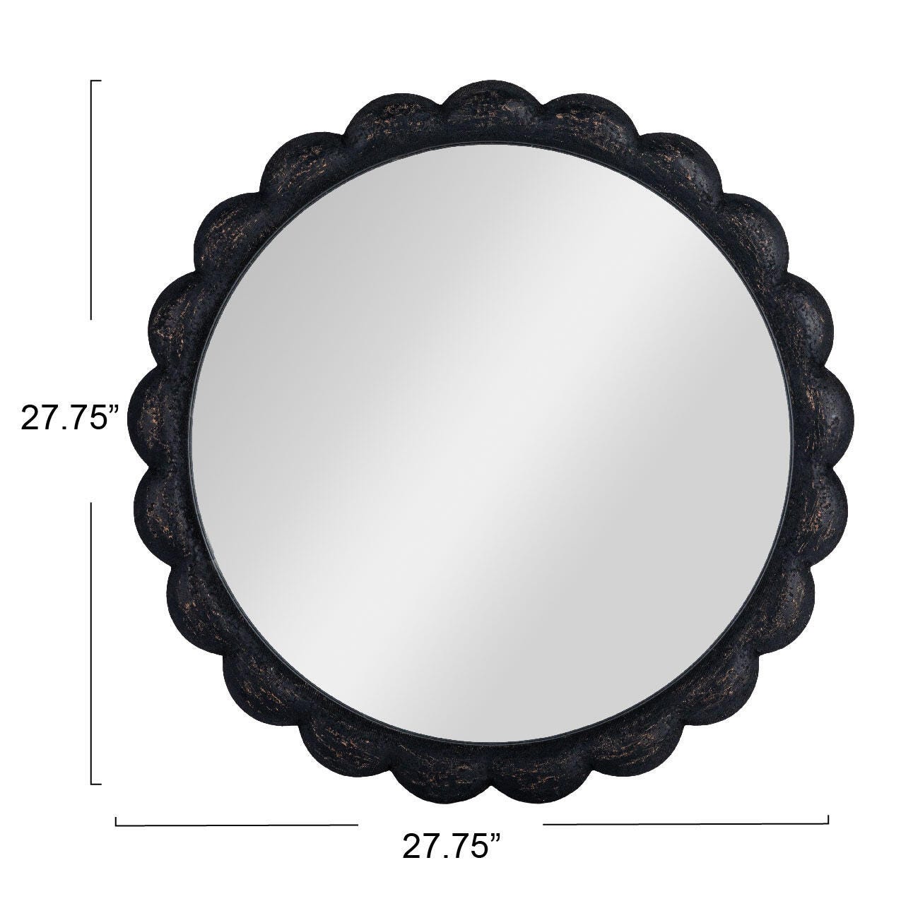 Storied Home Round Scalloped Wall Mirror, , large
