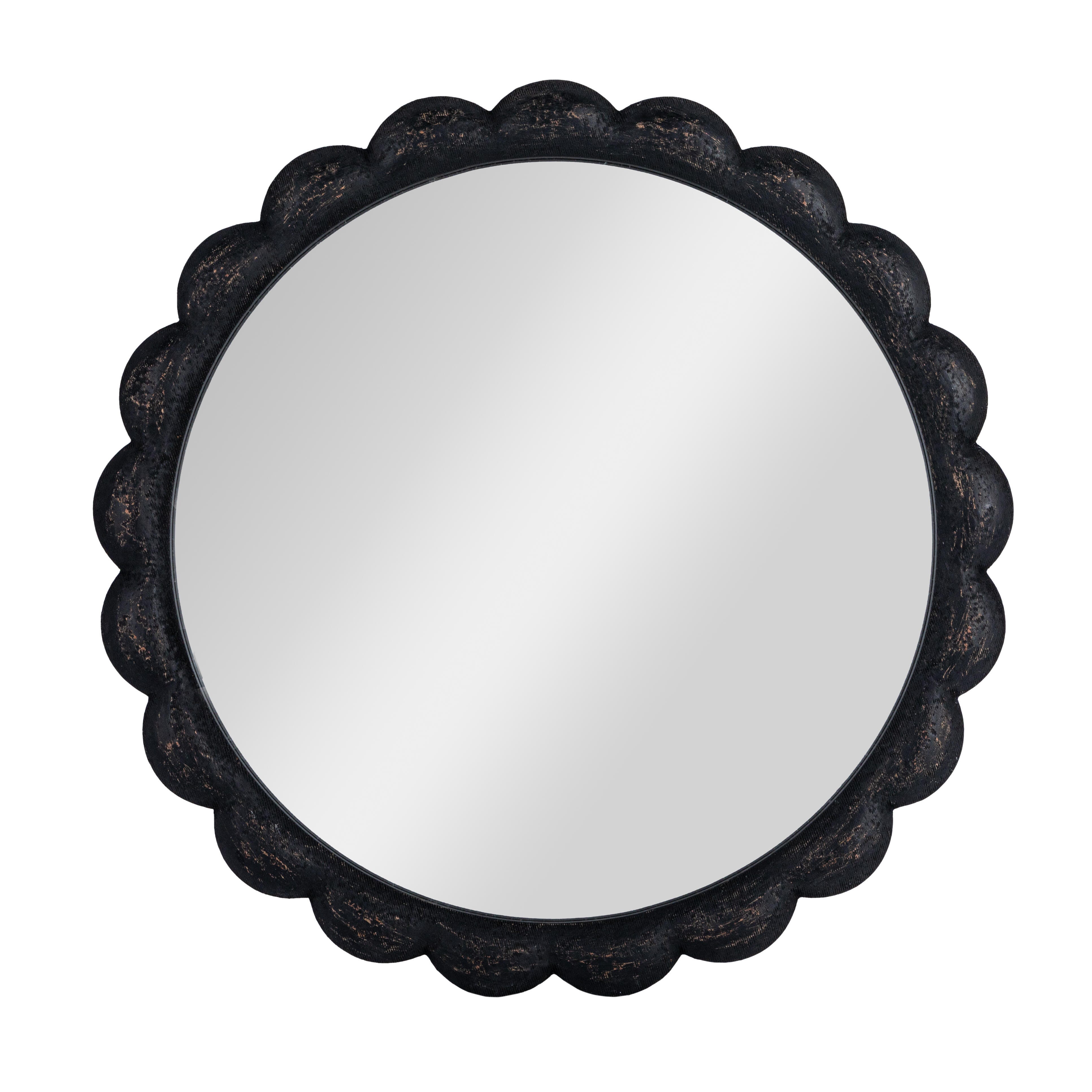 Storied Home Round Scalloped Wall Mirror, , large