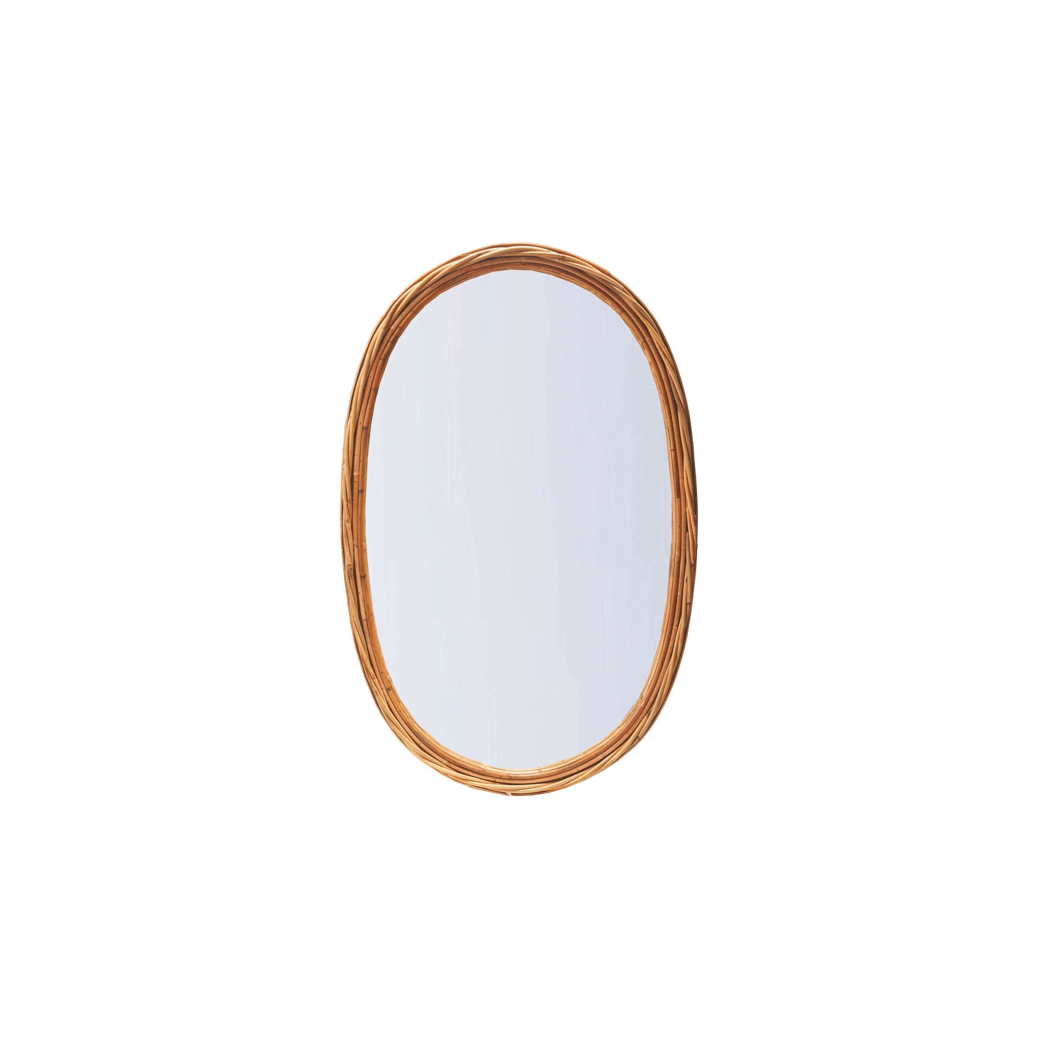 Storied Home Rattan Wrapped Frame Wall Mirror, , large